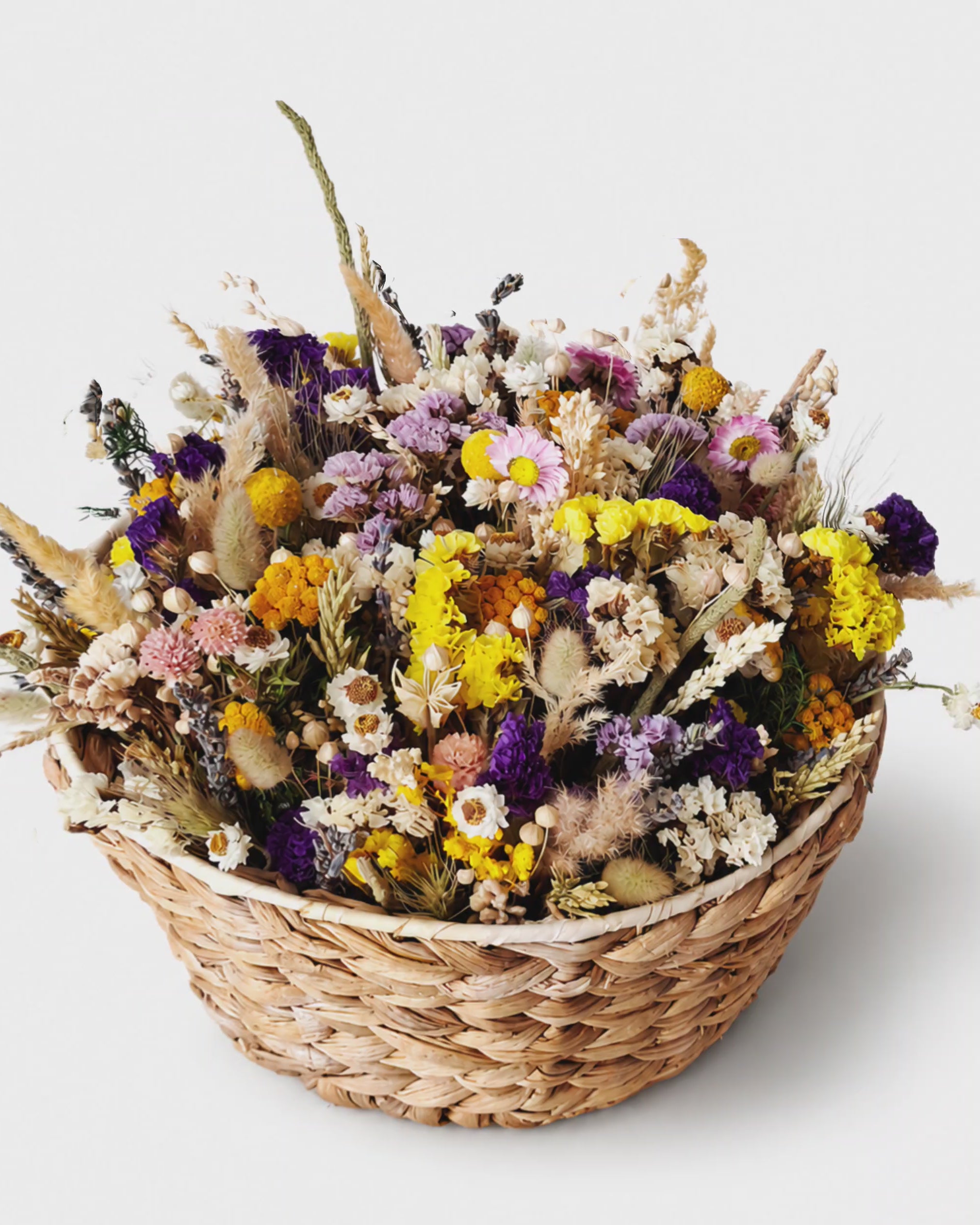 Dried Flower Basket Arrangement