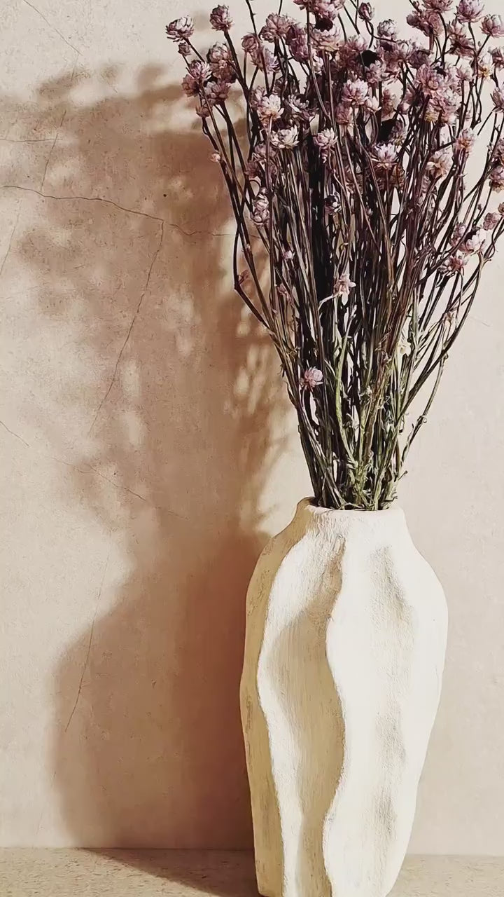 Dusty Lavender Ammobium Bouquet | Preserved Dried Flowers | Neutral Vase Decor | Minimalist Botanical Arrangement | Scandi Home Decor