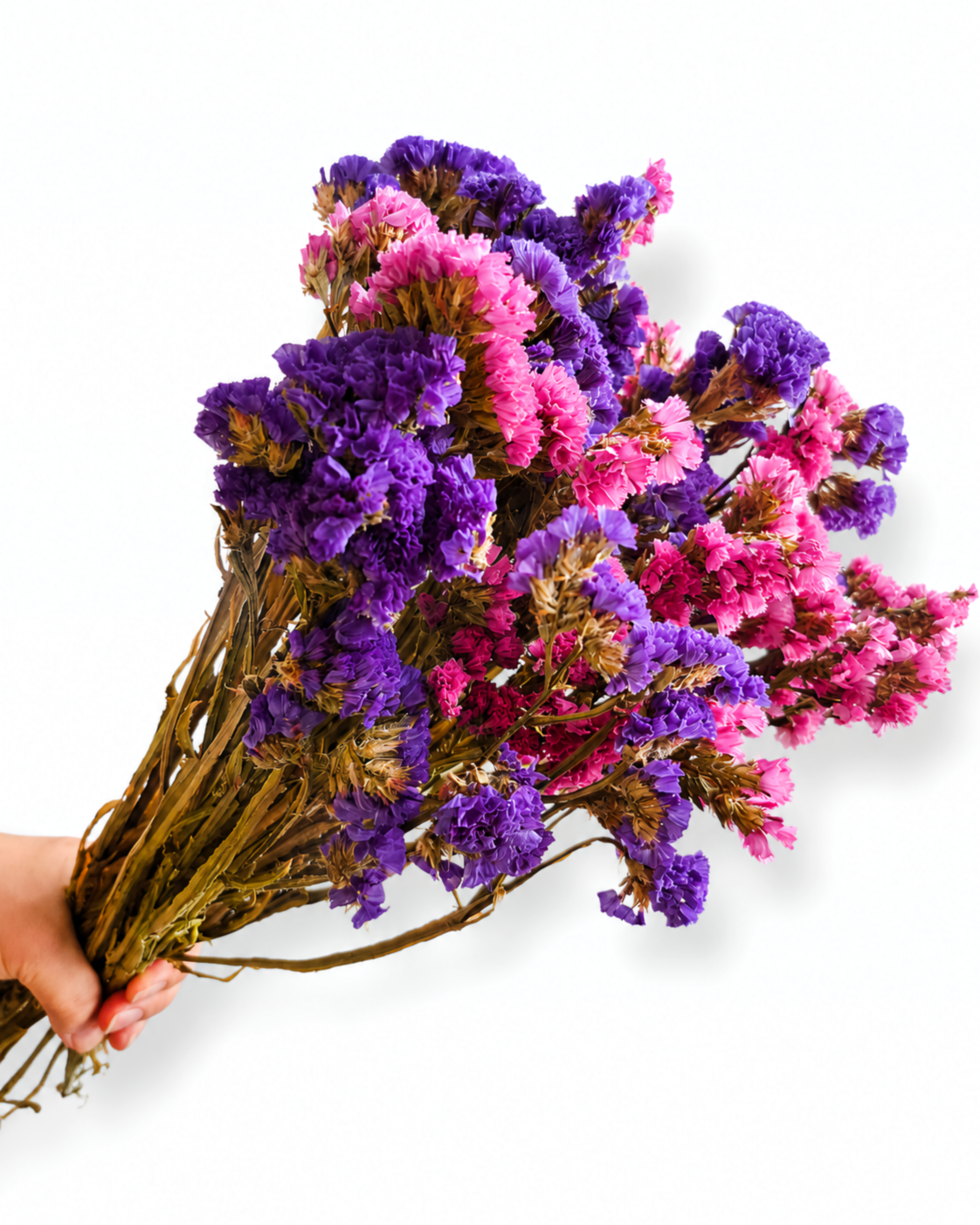 45-50 cm long natural dried sea lavender purple pink bouquet for modern rustic home decoration