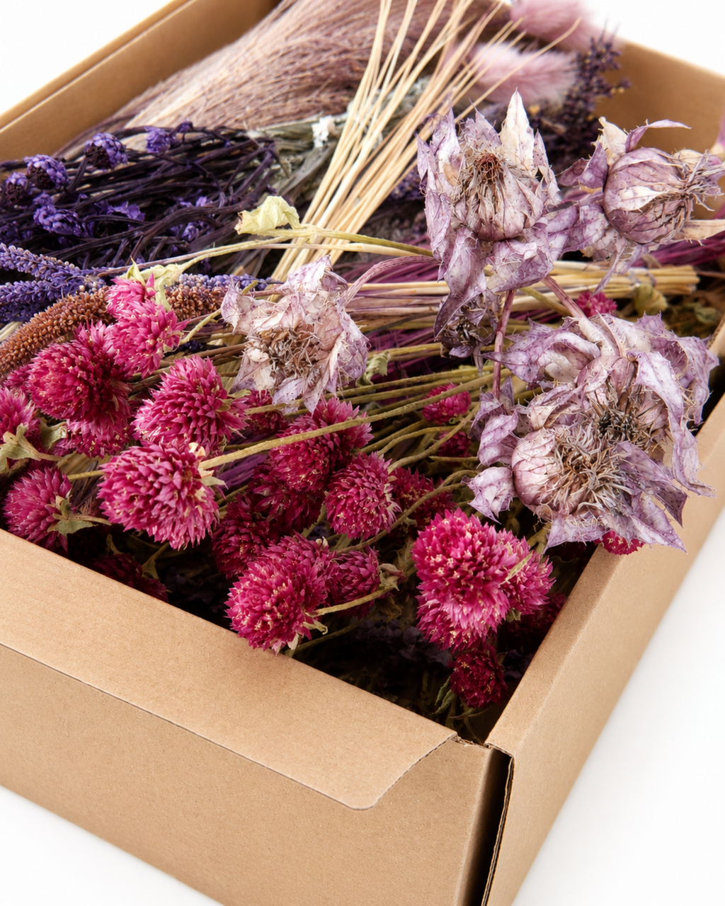 Purple & Pink Dried Flower Box