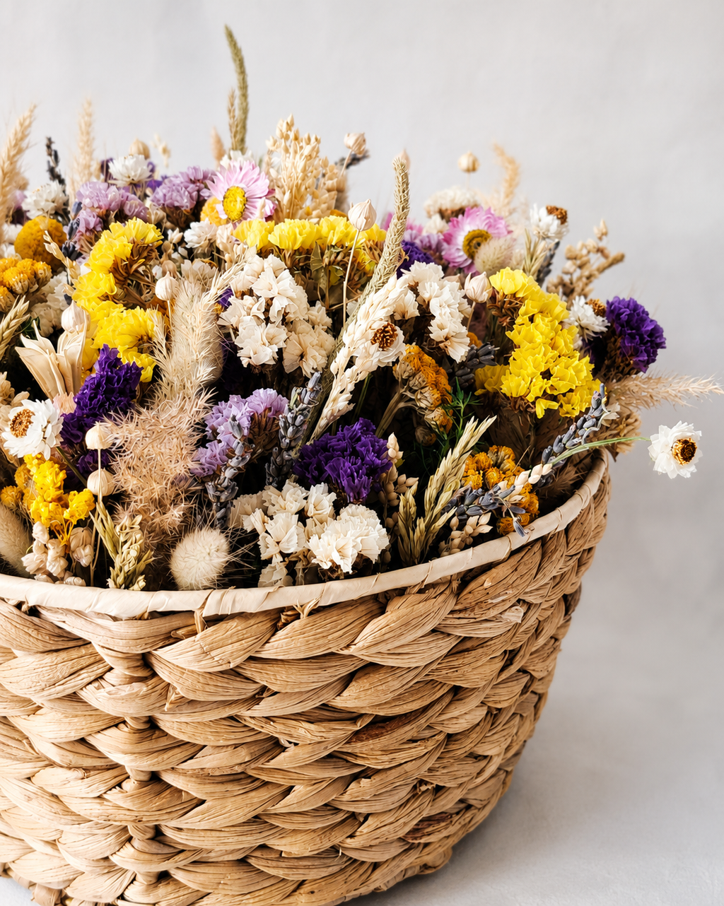 Dried Flower Basket Arrangement