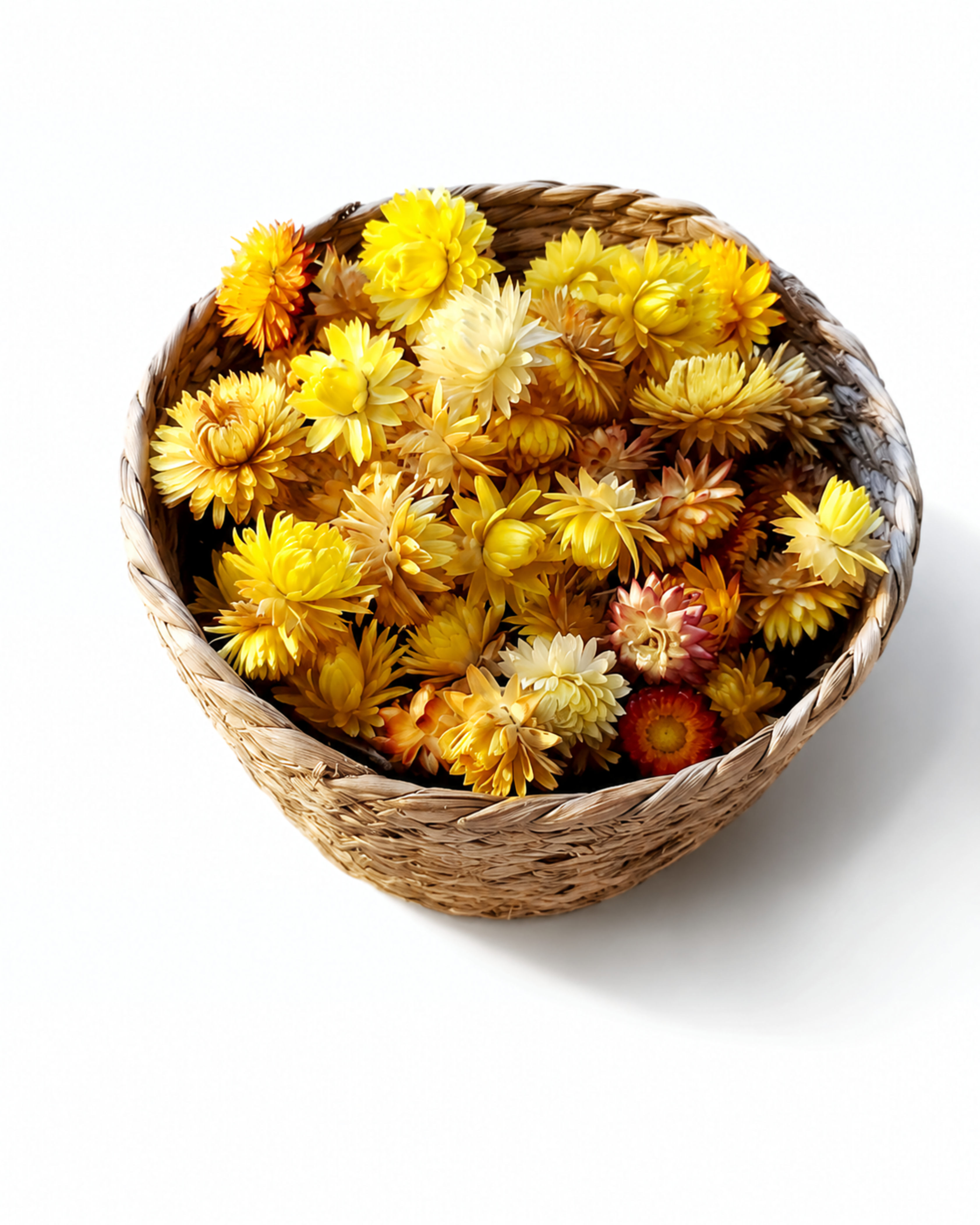 Yellow Dried Strawflower Heads Helichrysum