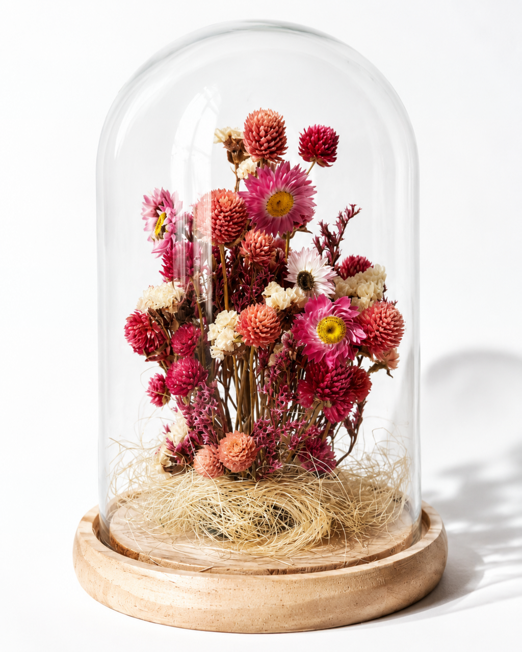 Pink Botanical Glass Dome
