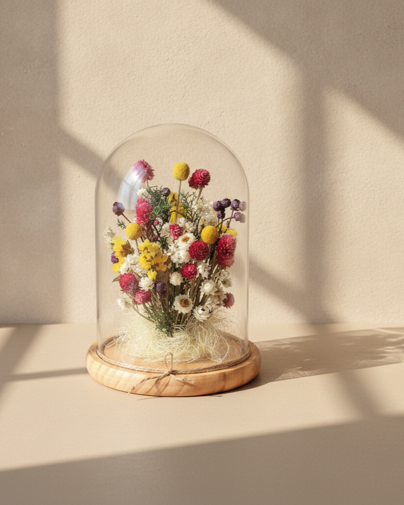Wildflower Glass Dome Decor