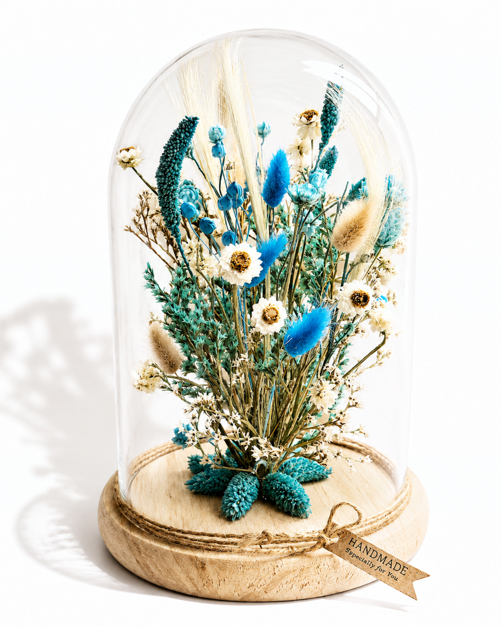 Glass Cloche with Preserved Flowers