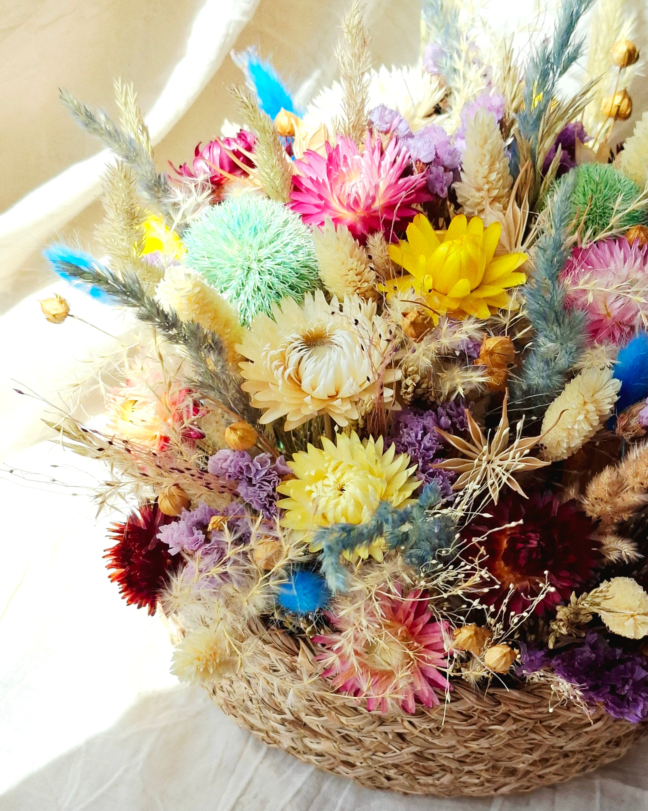 Dried Flower Basket Arrangement