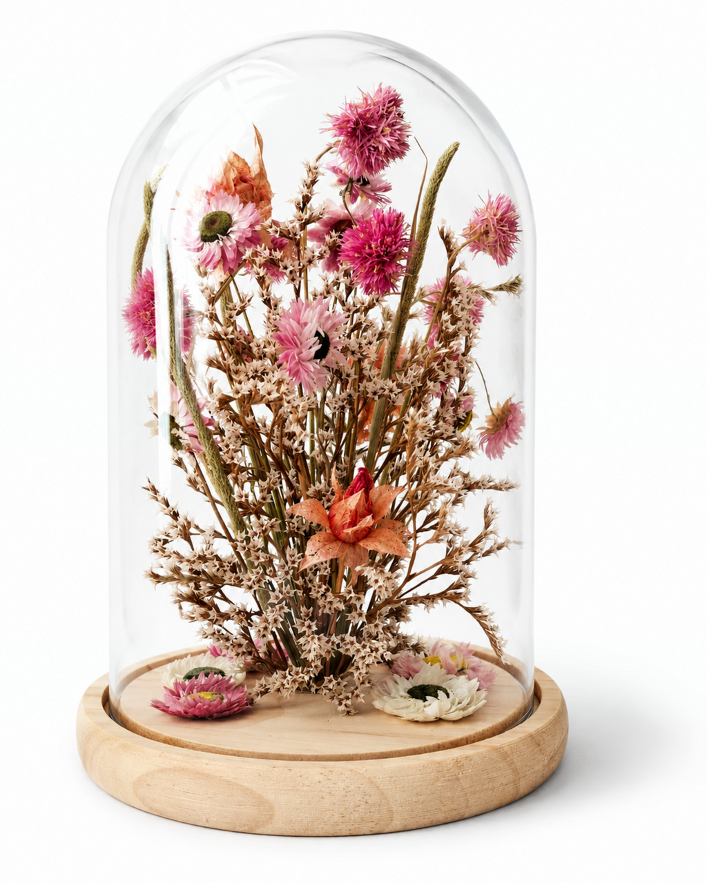Pink Botanical Glass Dome