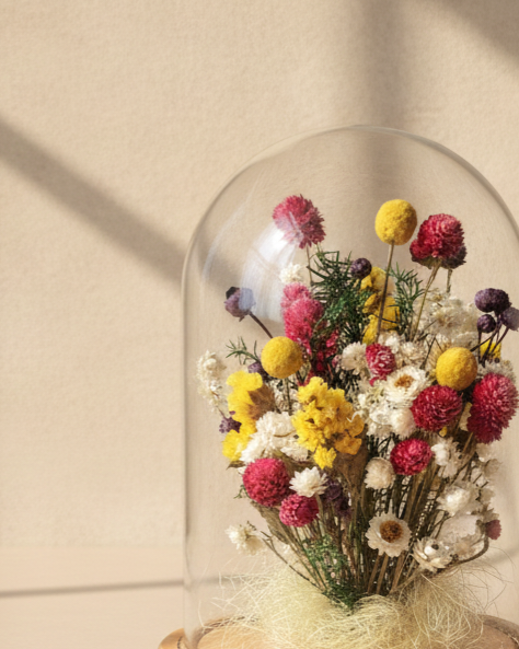 Wildflower Glass Dome Decor