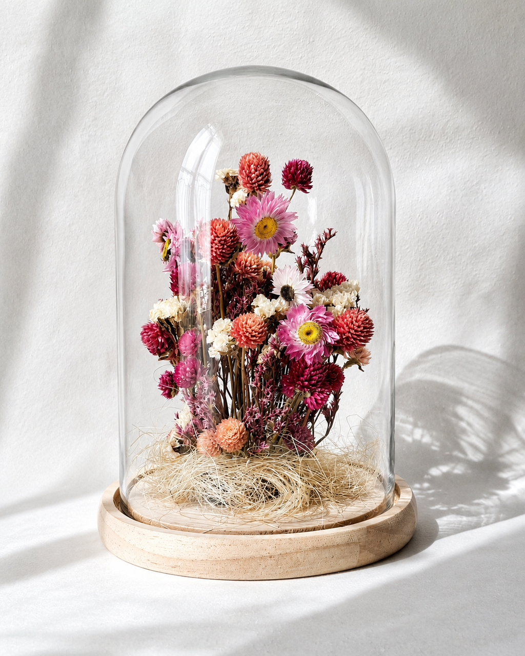 Pink Botanical Glass Dome