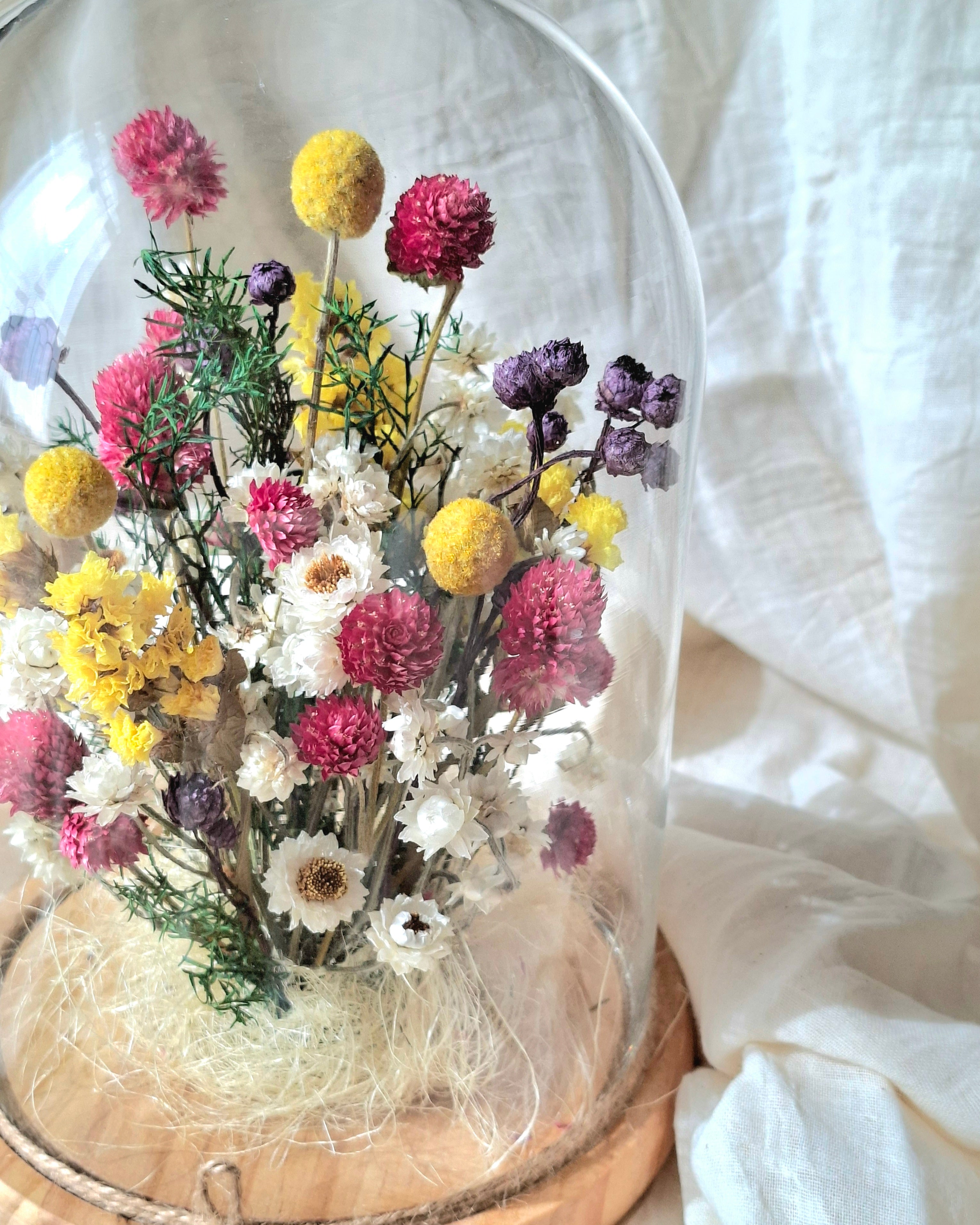 Wildflower Glass Dome Decor