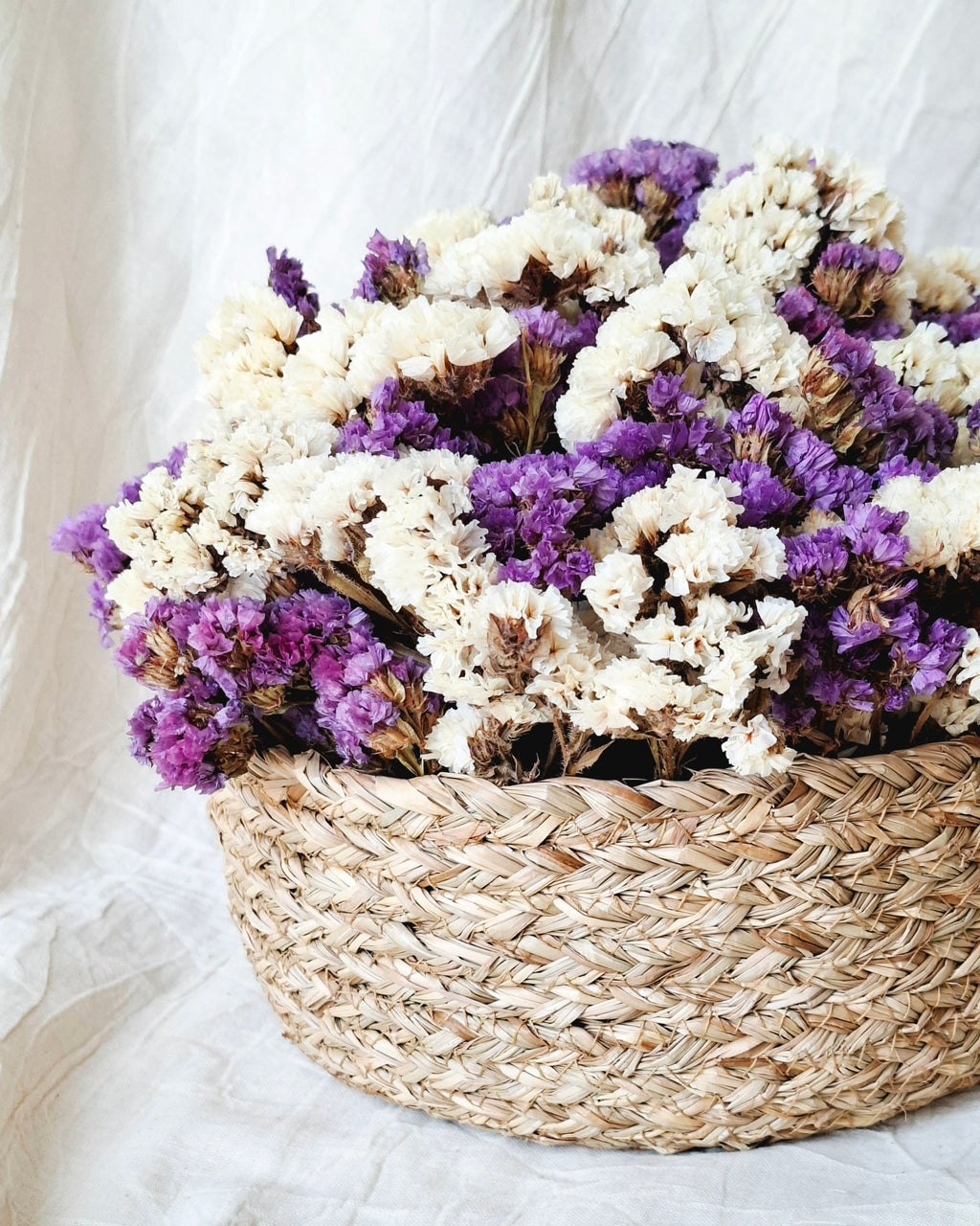 Lavender & White Statice Basket