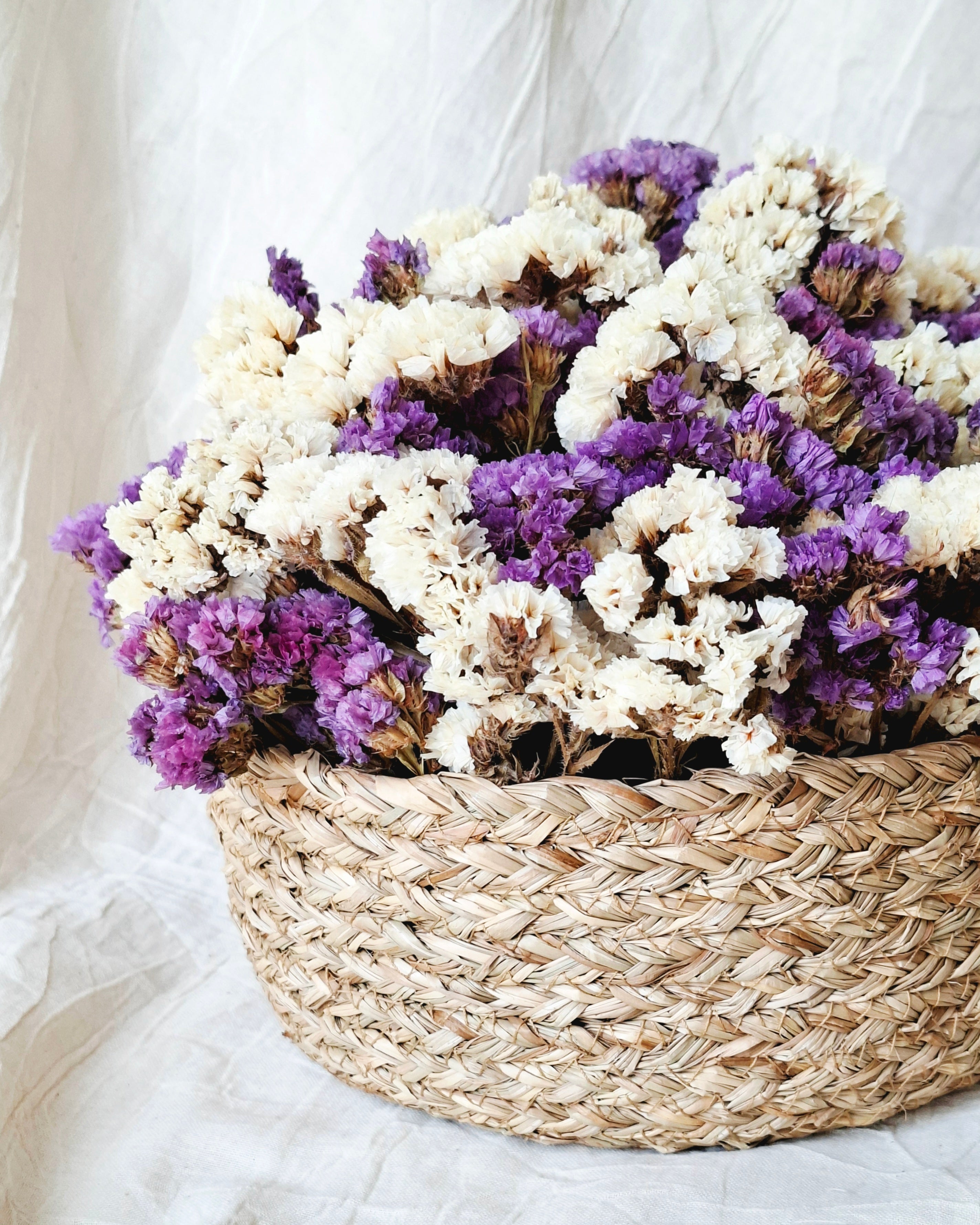 Lavender & White Statice Basket