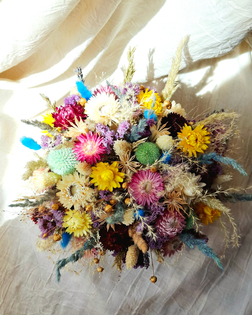 Dried Flower Basket Arrangement