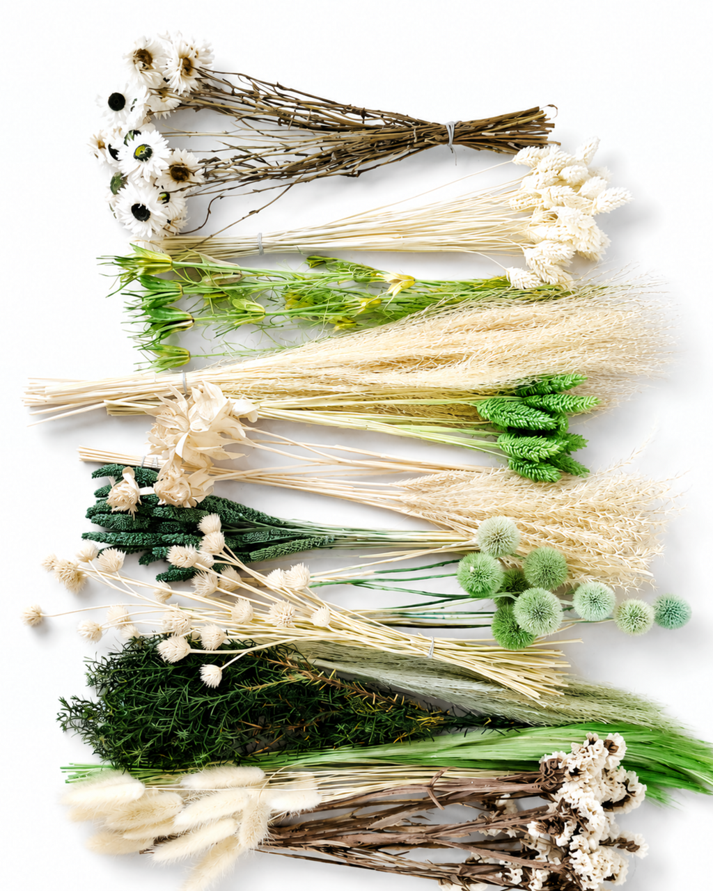White & Green Dried Flower Craft Box
