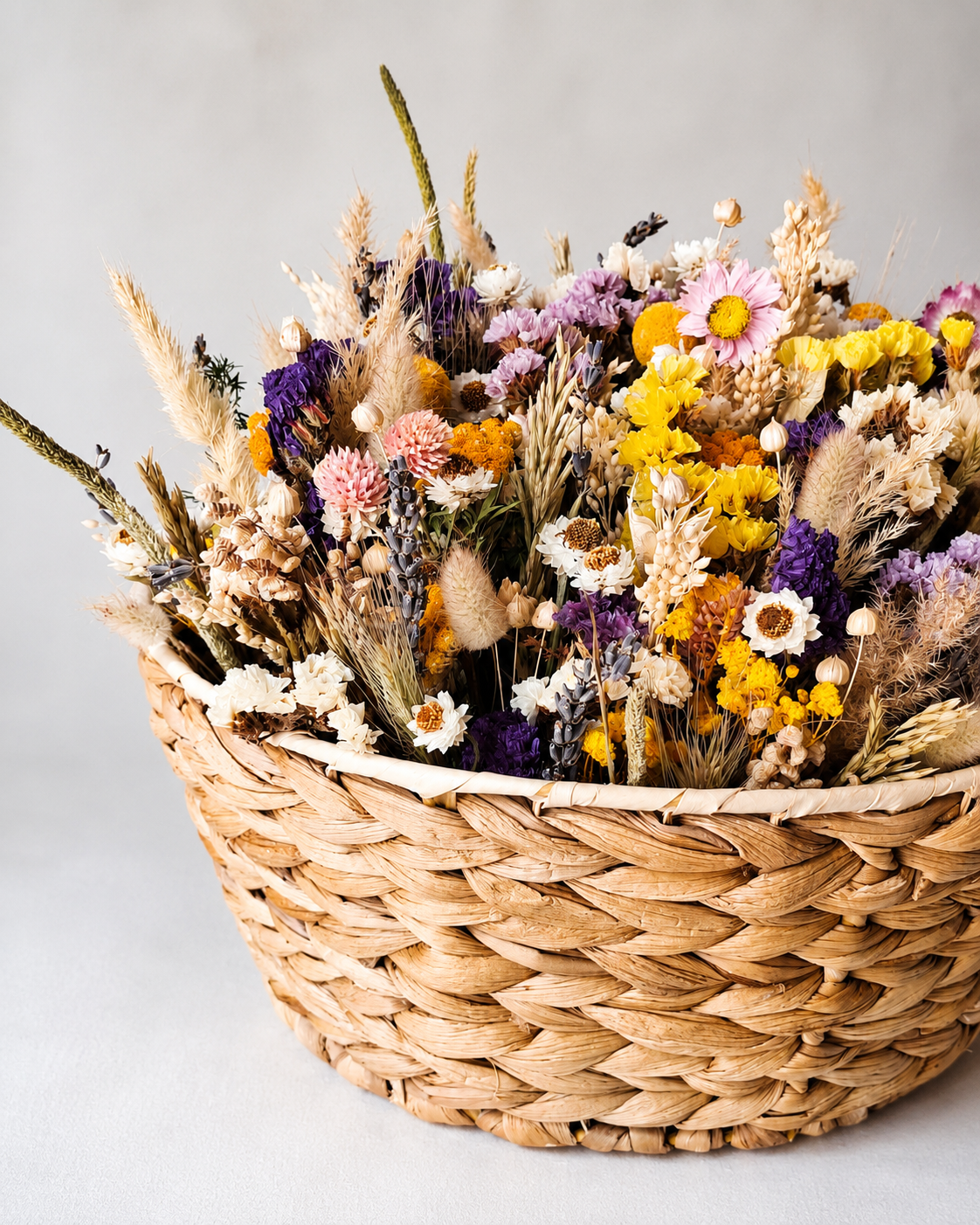 Dried Flower Basket Arrangement