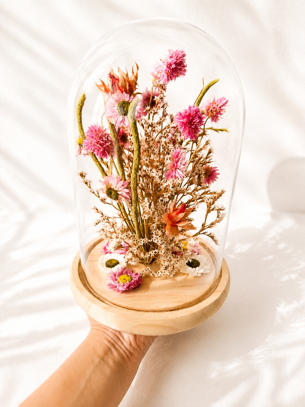 Pink Botanical Glass Dome