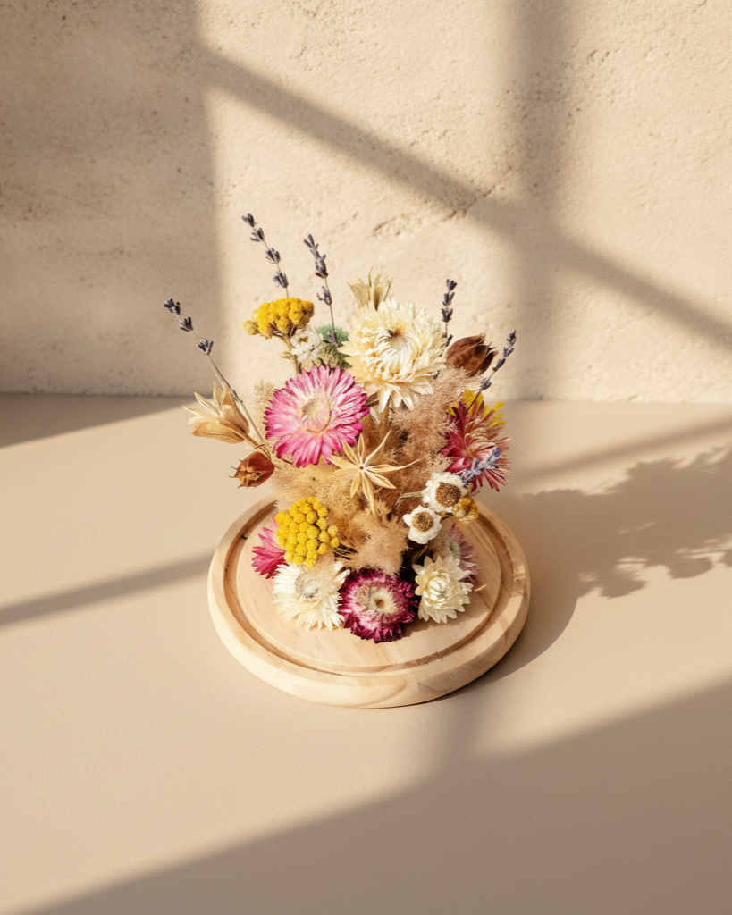 Dried Flower Dome in Glass Cloche