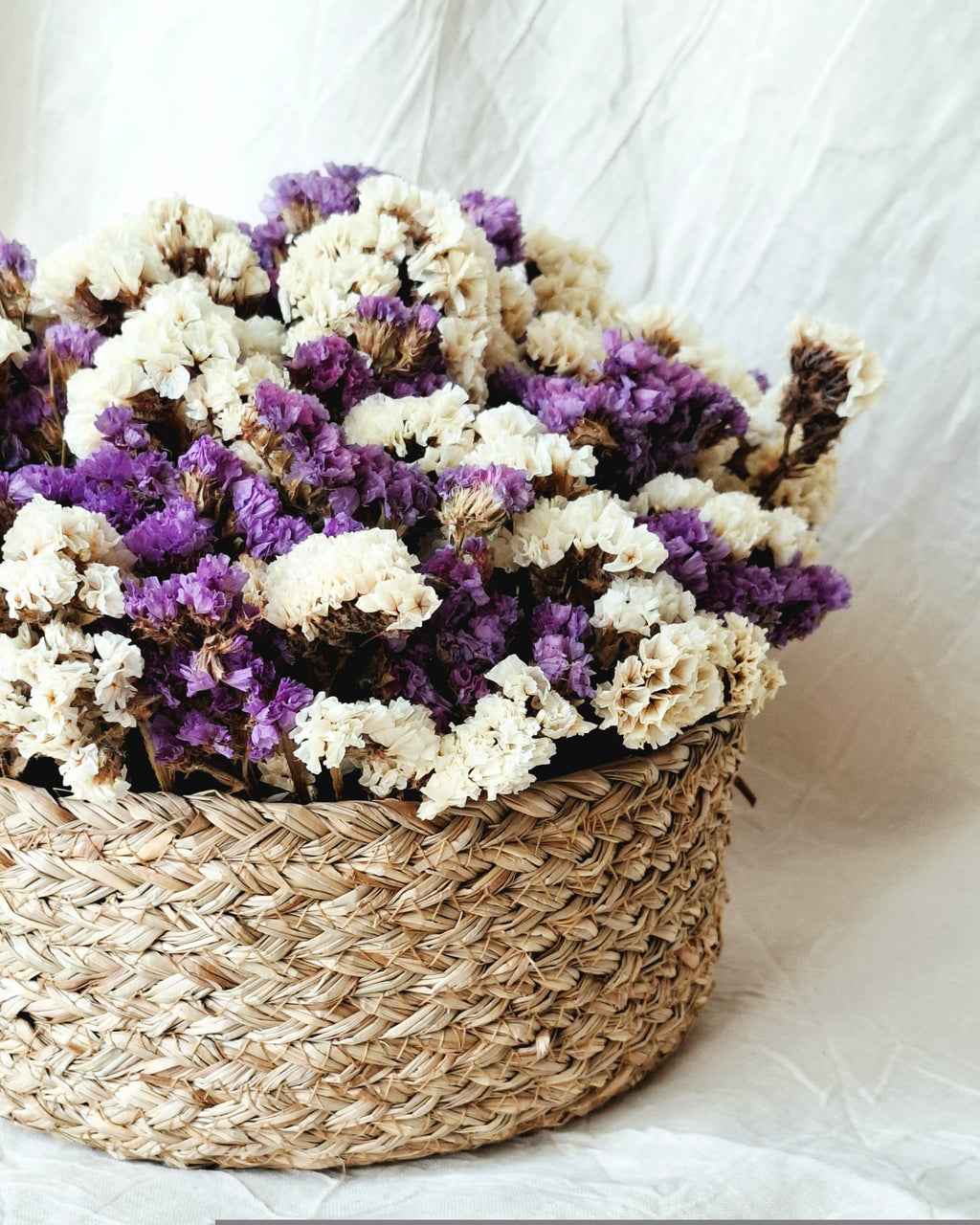 Lavender & White Statice Basket