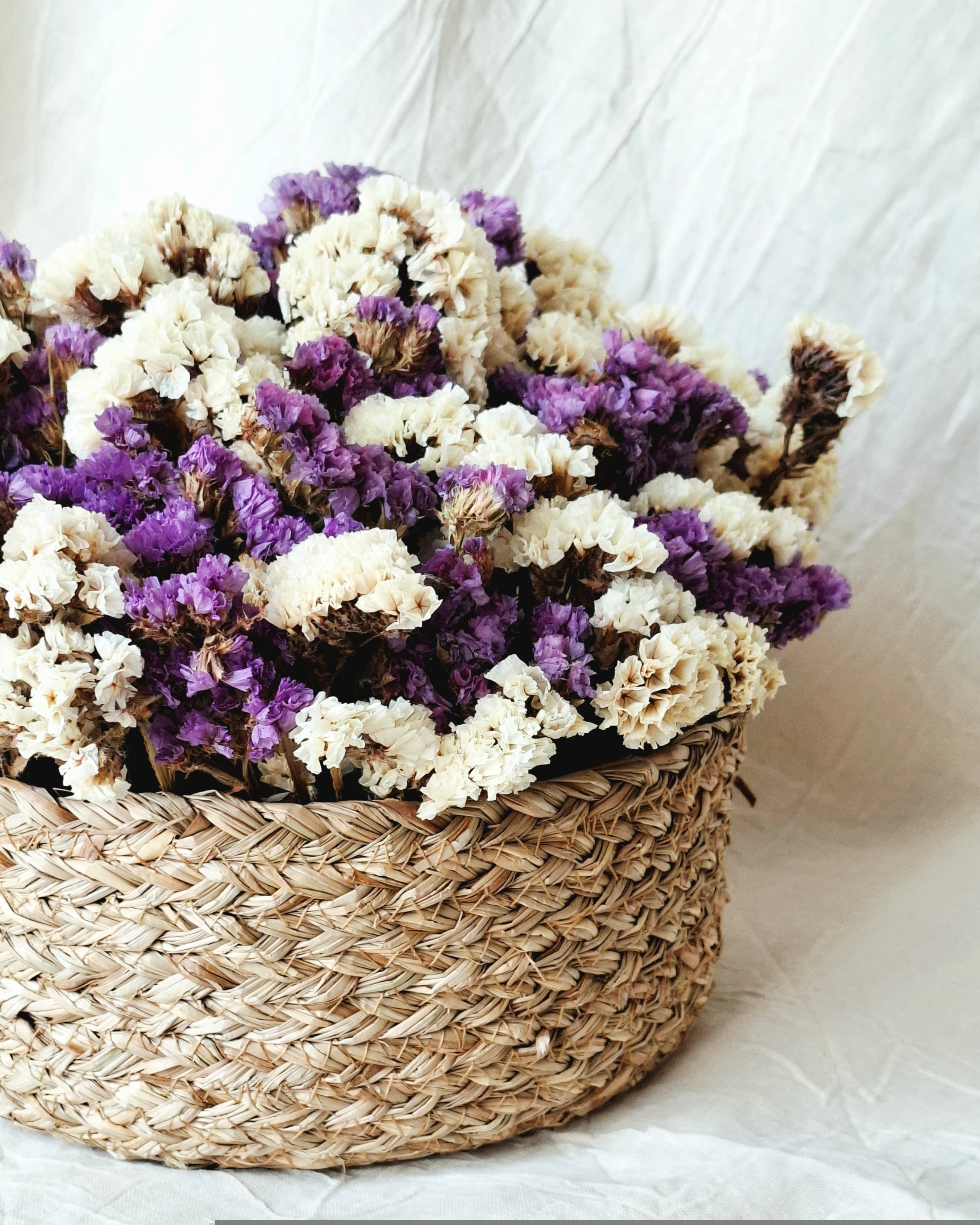 Lavender & White Statice Basket