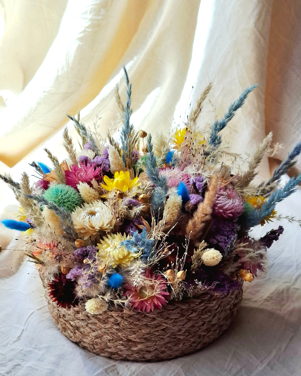 Dried Flower Basket Arrangement
