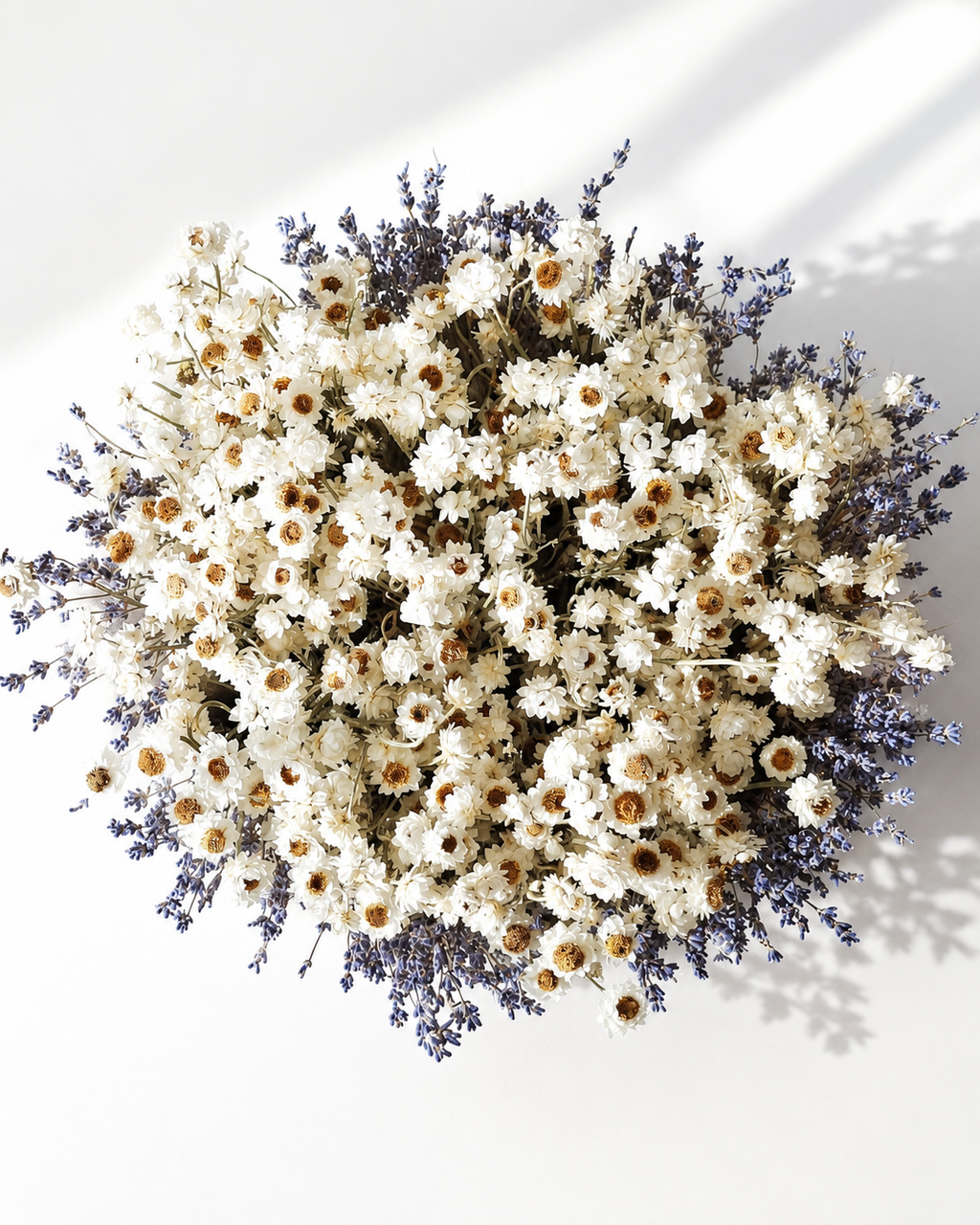 White Dried Flower Basket