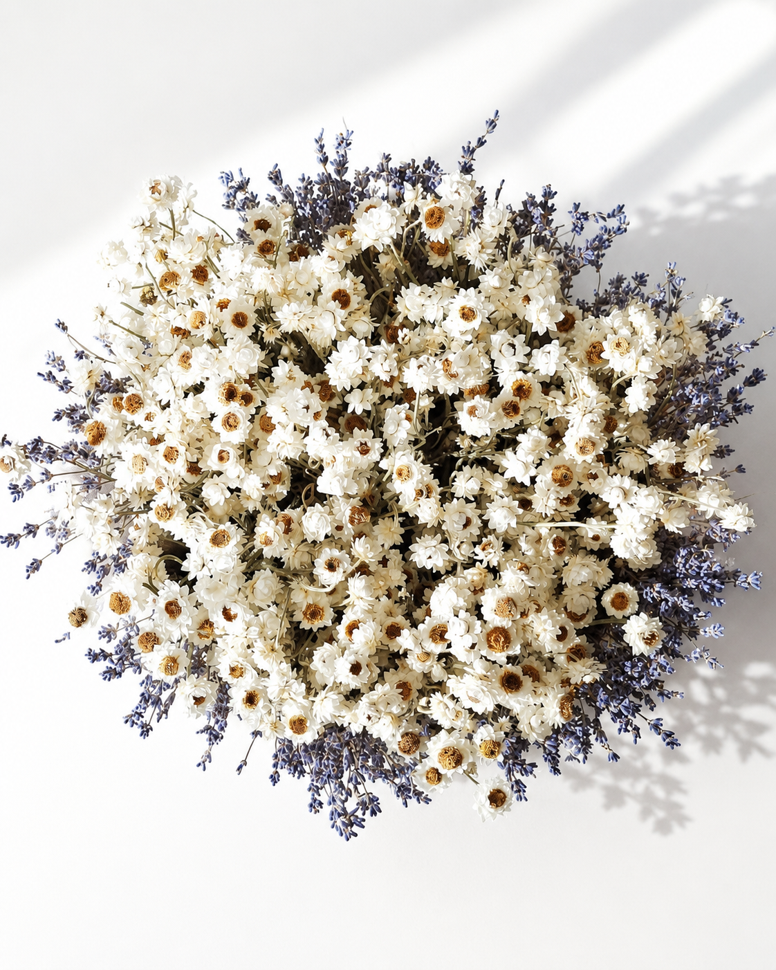 White Dried Flower Basket