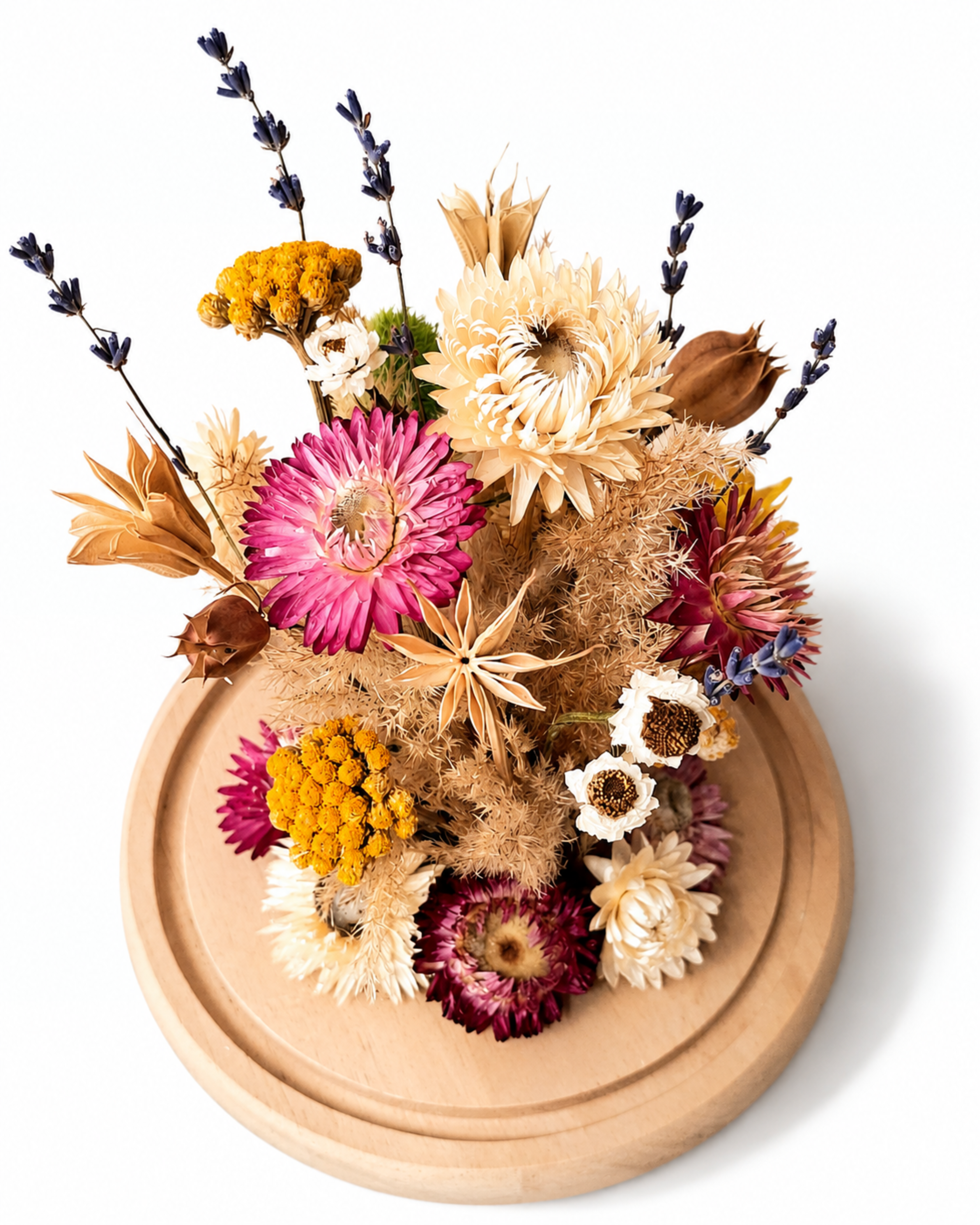 Dried Flower Dome in Glass Cloche