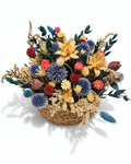 Dried Flower Basket Arrangement - Wild Cephalaria & Echinops Decor