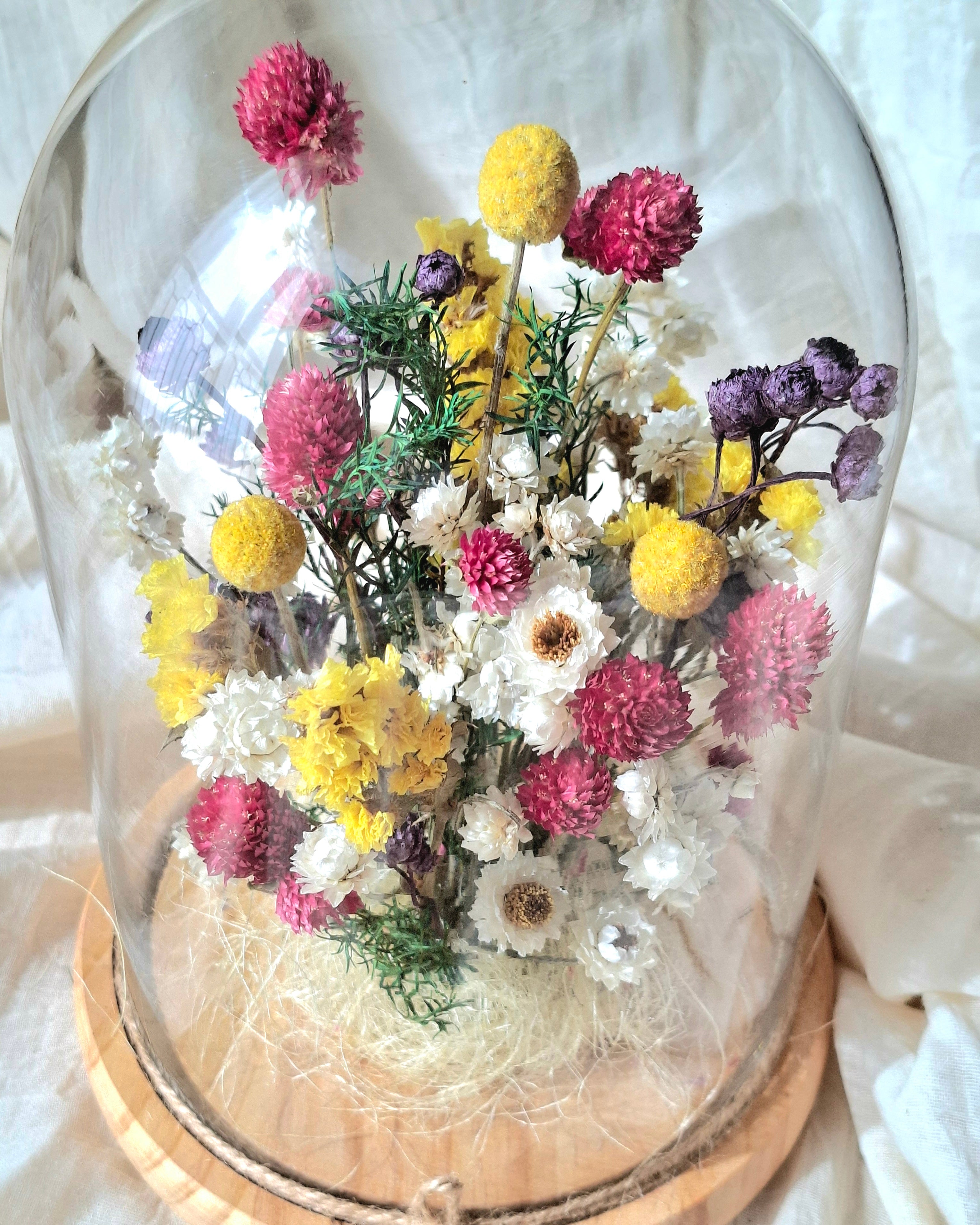 Wildflower Glass Dome Decor
