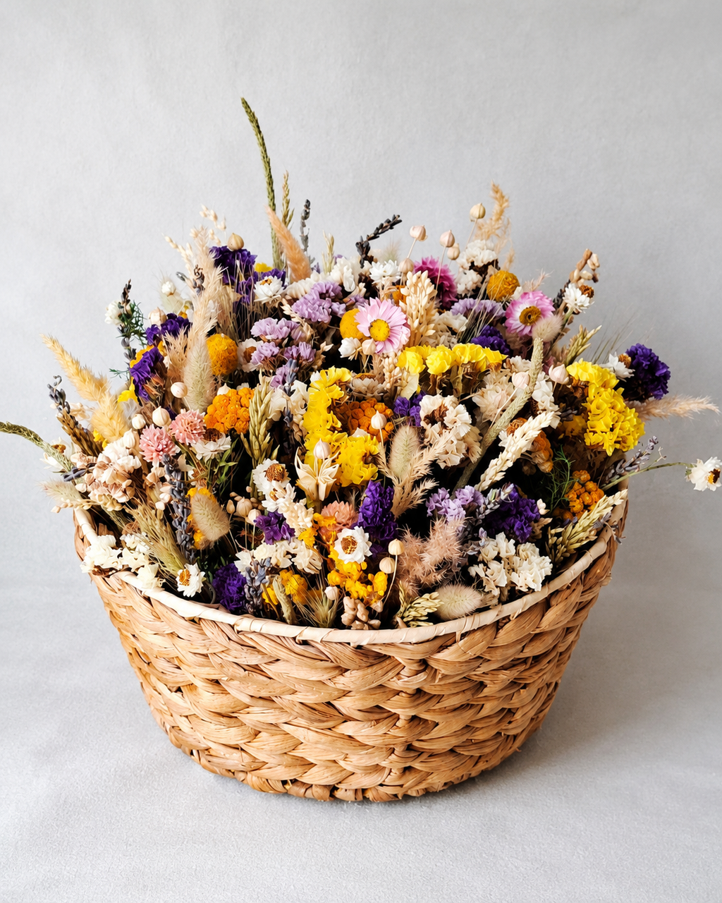 Dried Flower Basket Arrangement