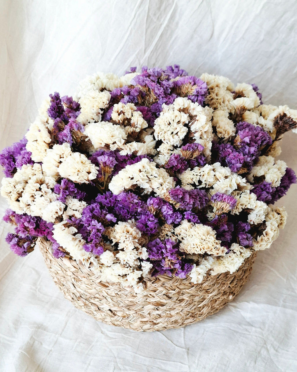 Lavender & White Statice Basket