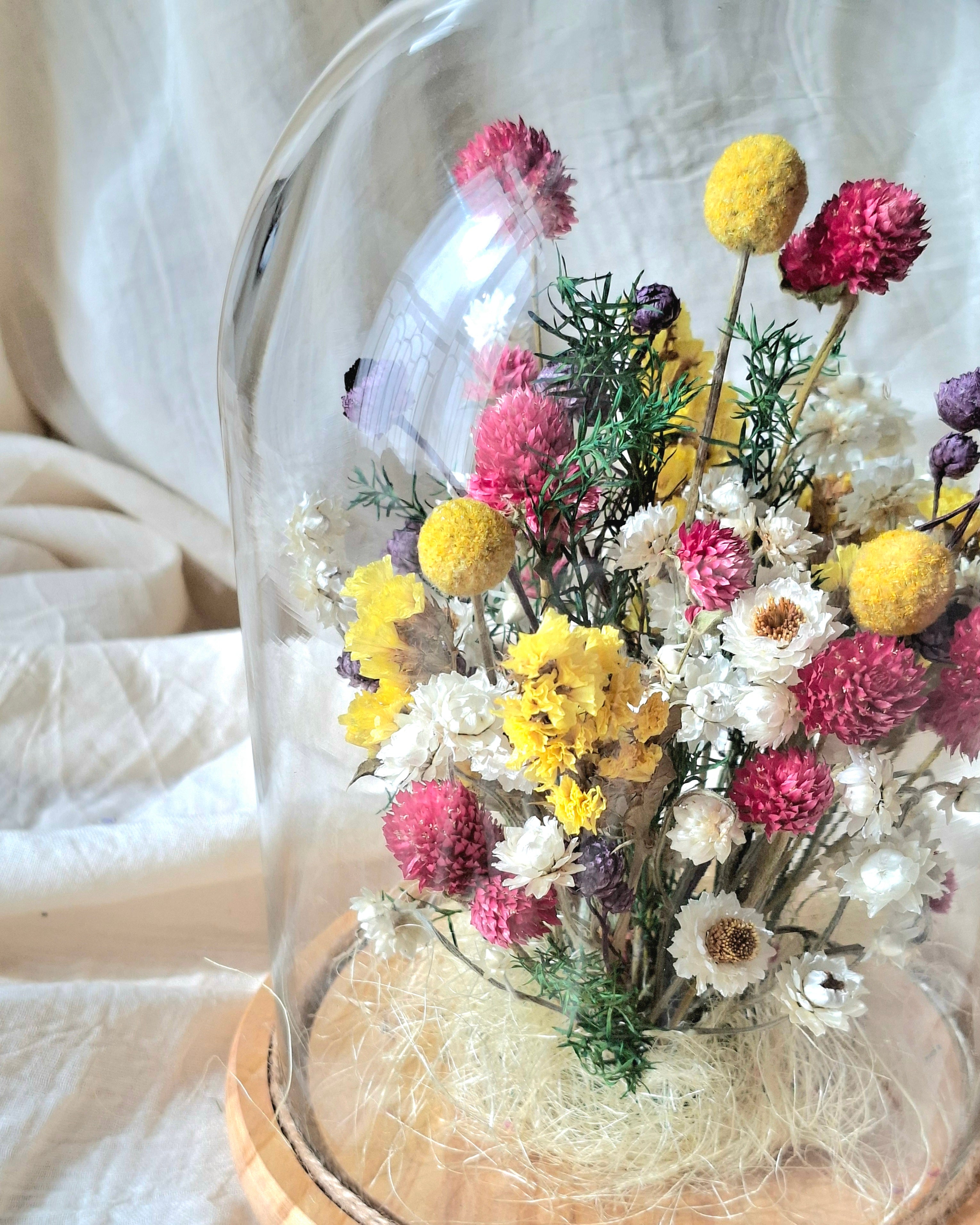 Wildflower Glass Dome Decor