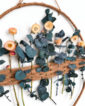 Handmade Dried Flower Hoop Wall Hanging - Botanical Eucalyptus Woven Frame Decor