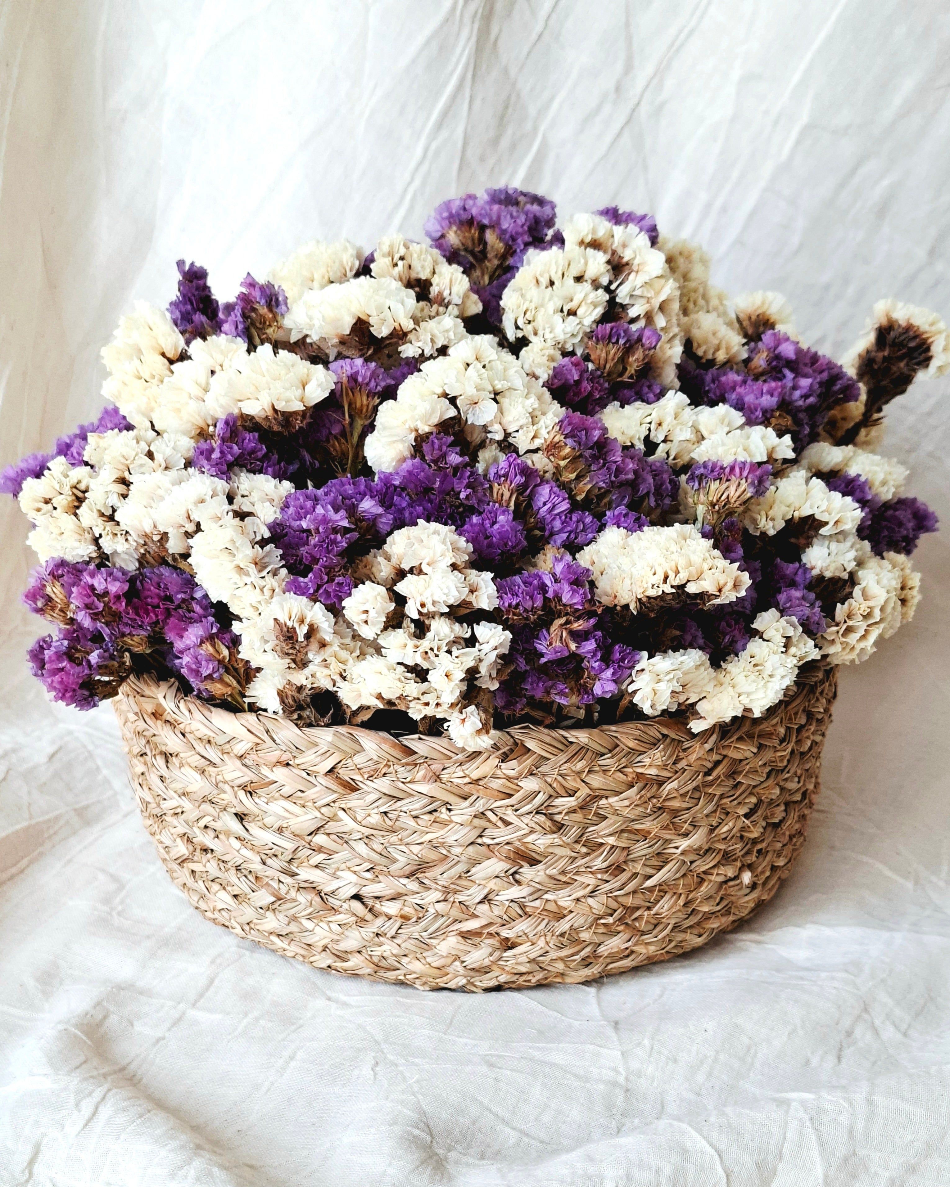 Lavender & White Statice Basket