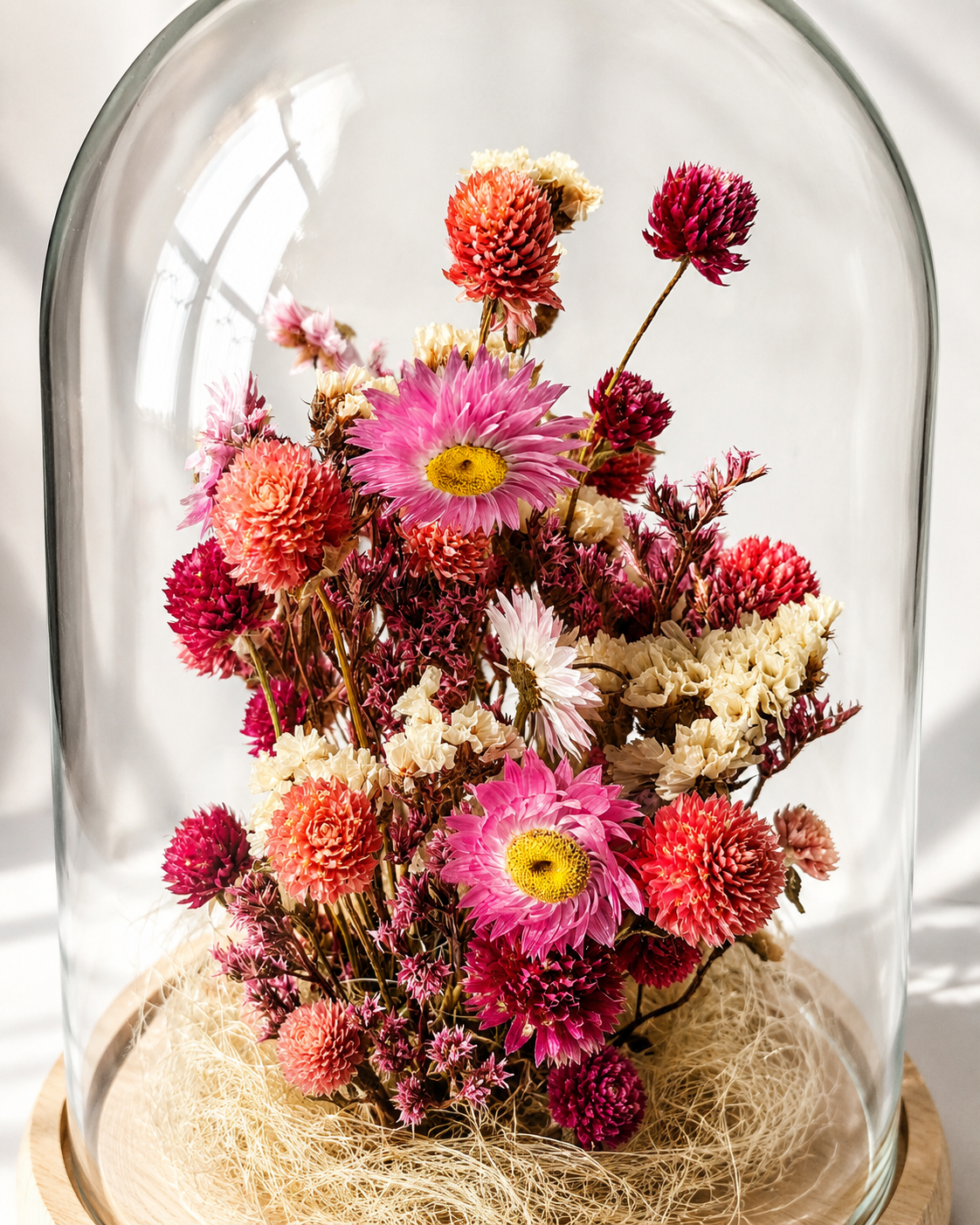 Pink Botanical Glass Dome