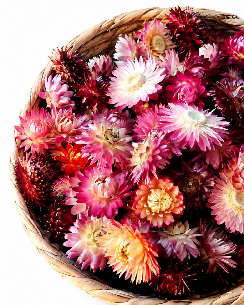 Pink Red Dried Strawflower Heads Helichrysum