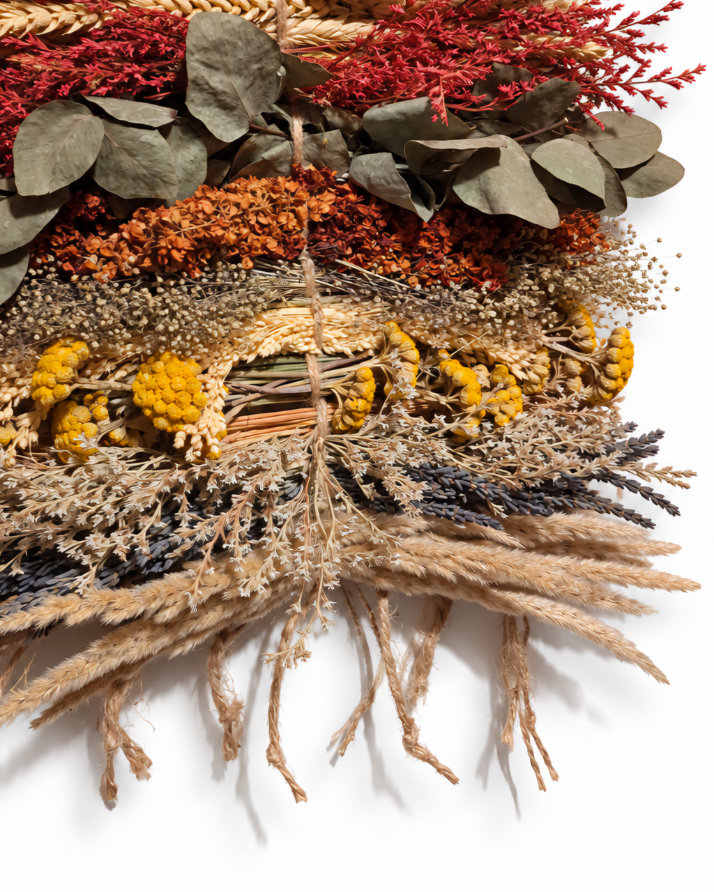 Dried Flower Wall Hanging Panel 30x40cm - Eucalyptus & Wheat Tapestry