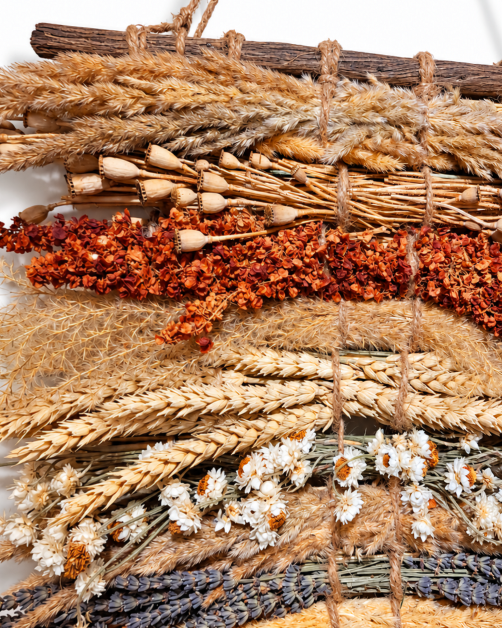 Handmade Dried Flower Wall Hanging Woven Tapestry - 30x40 cm Natural Botanical Art