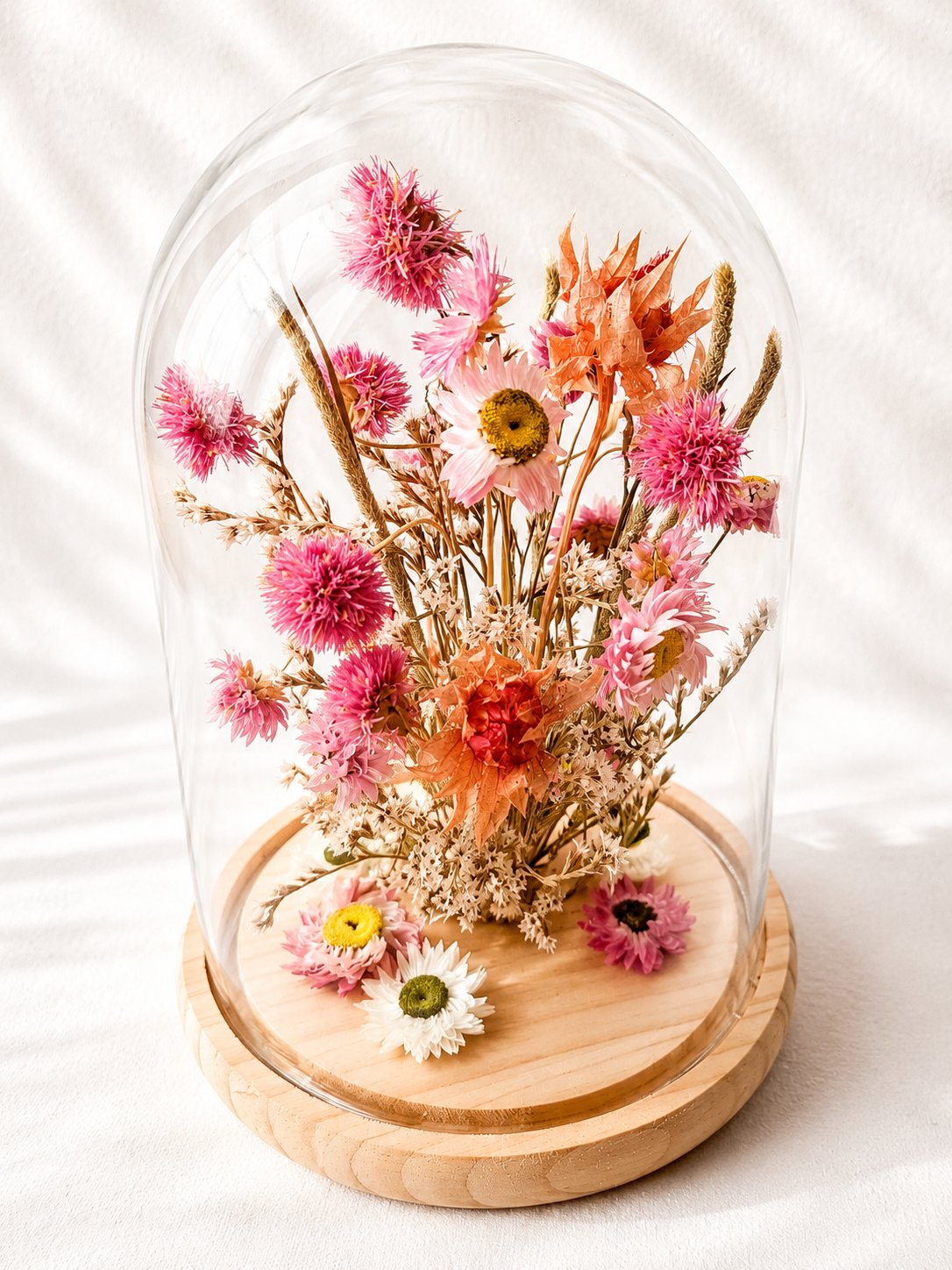 Pink Botanical Glass Dome