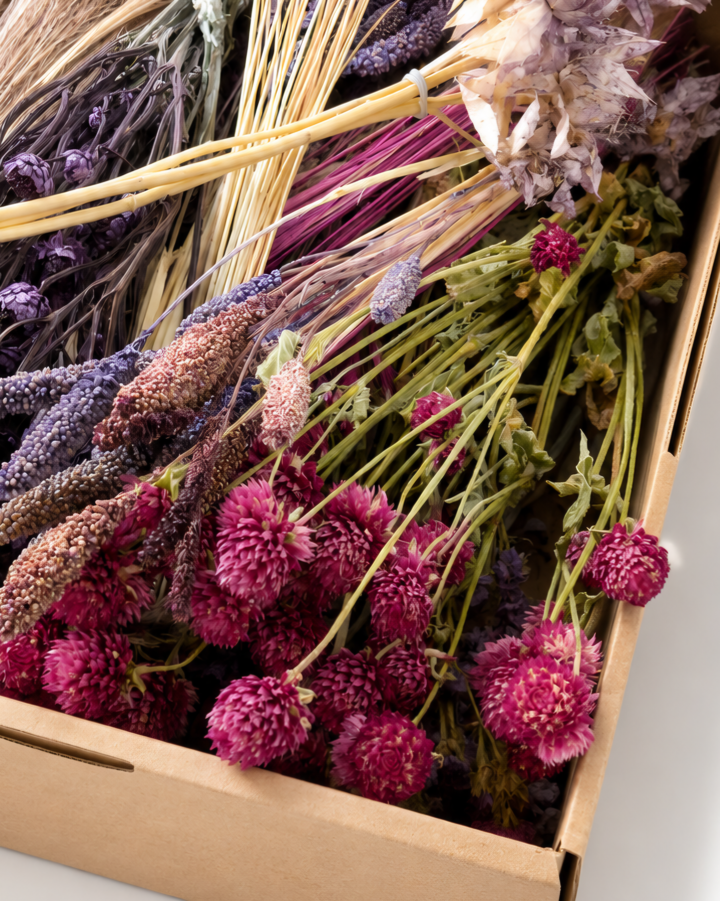 Purple & Pink Dried Flower Box