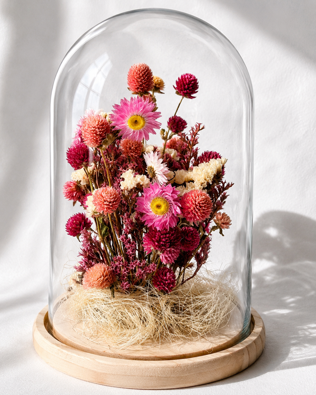 Pink Botanical Glass Dome