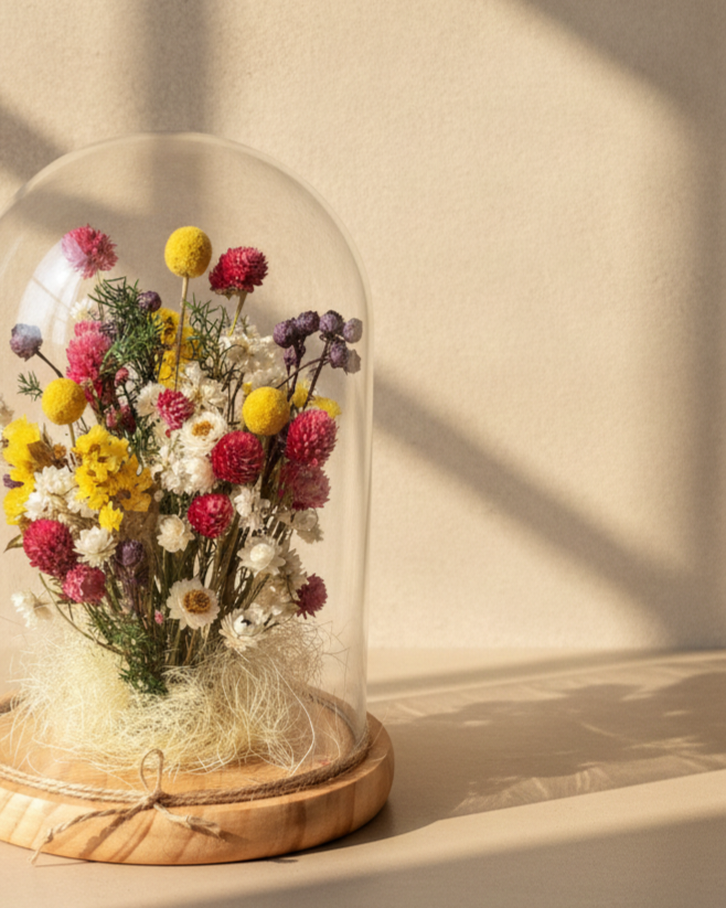 Wildflower Glass Dome Decor