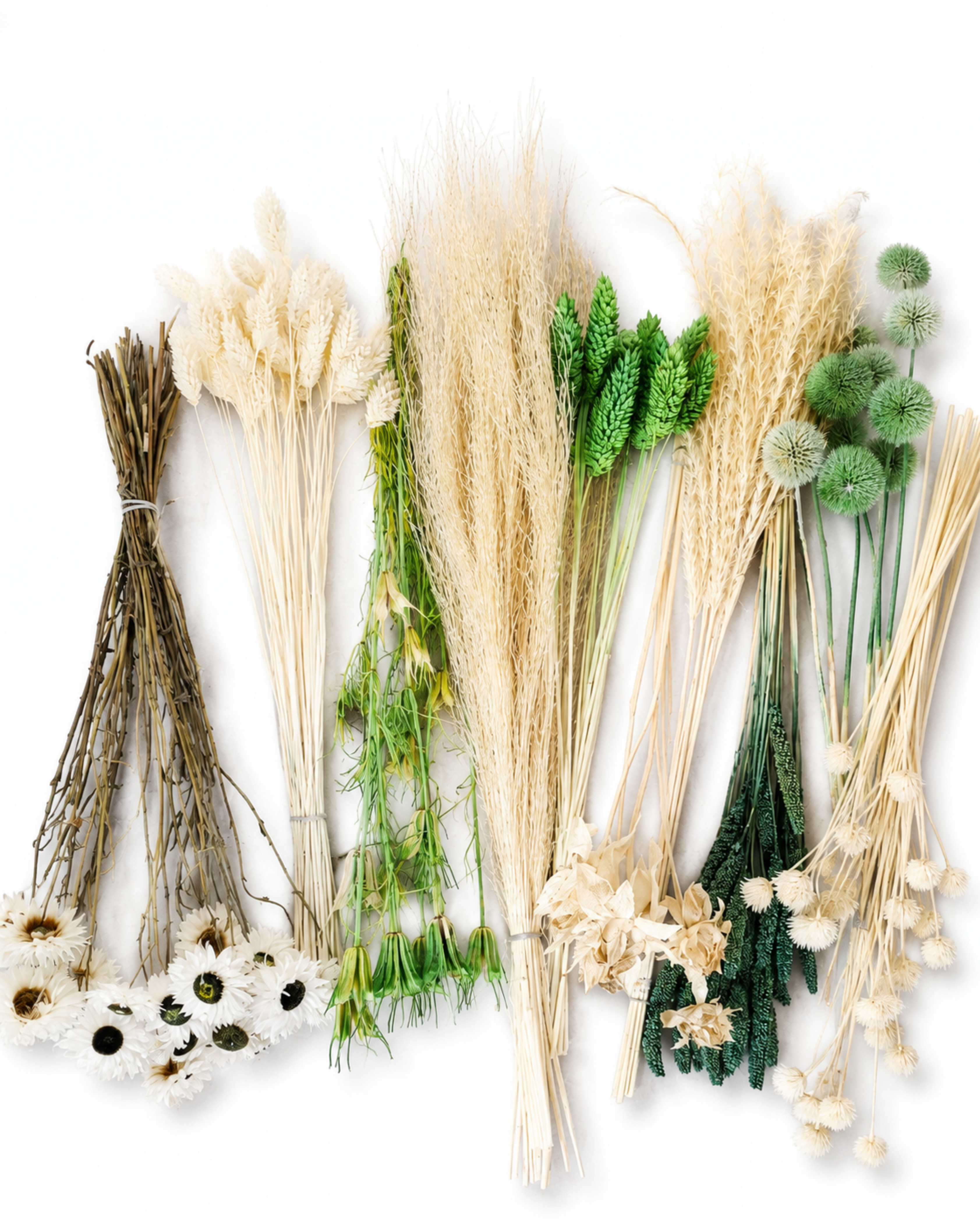White & Green Dried Flower Craft Box