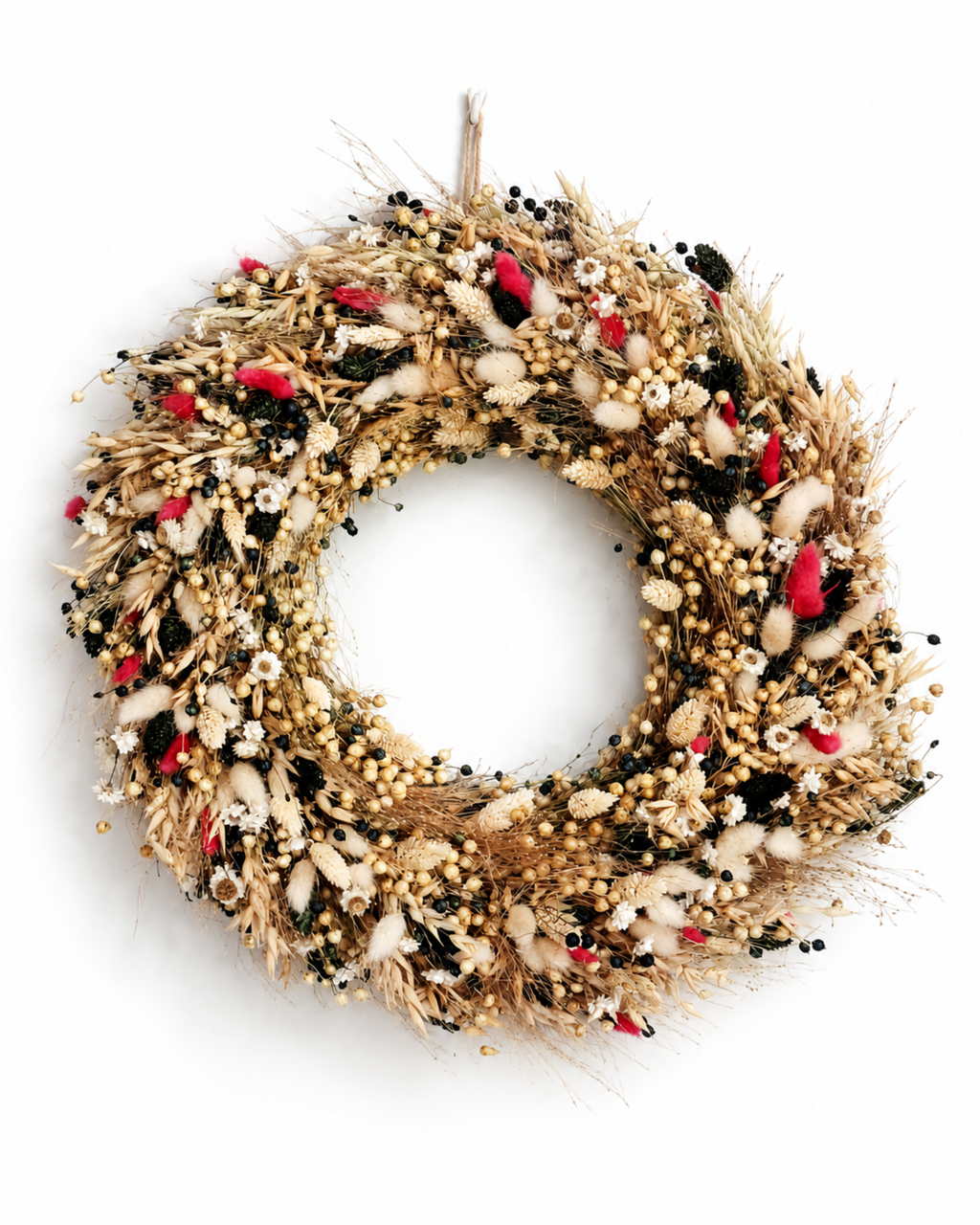 Handmade Natural Dried Flower Wreath - 40cm Vibrant Harvest Wall & Front Door Decor