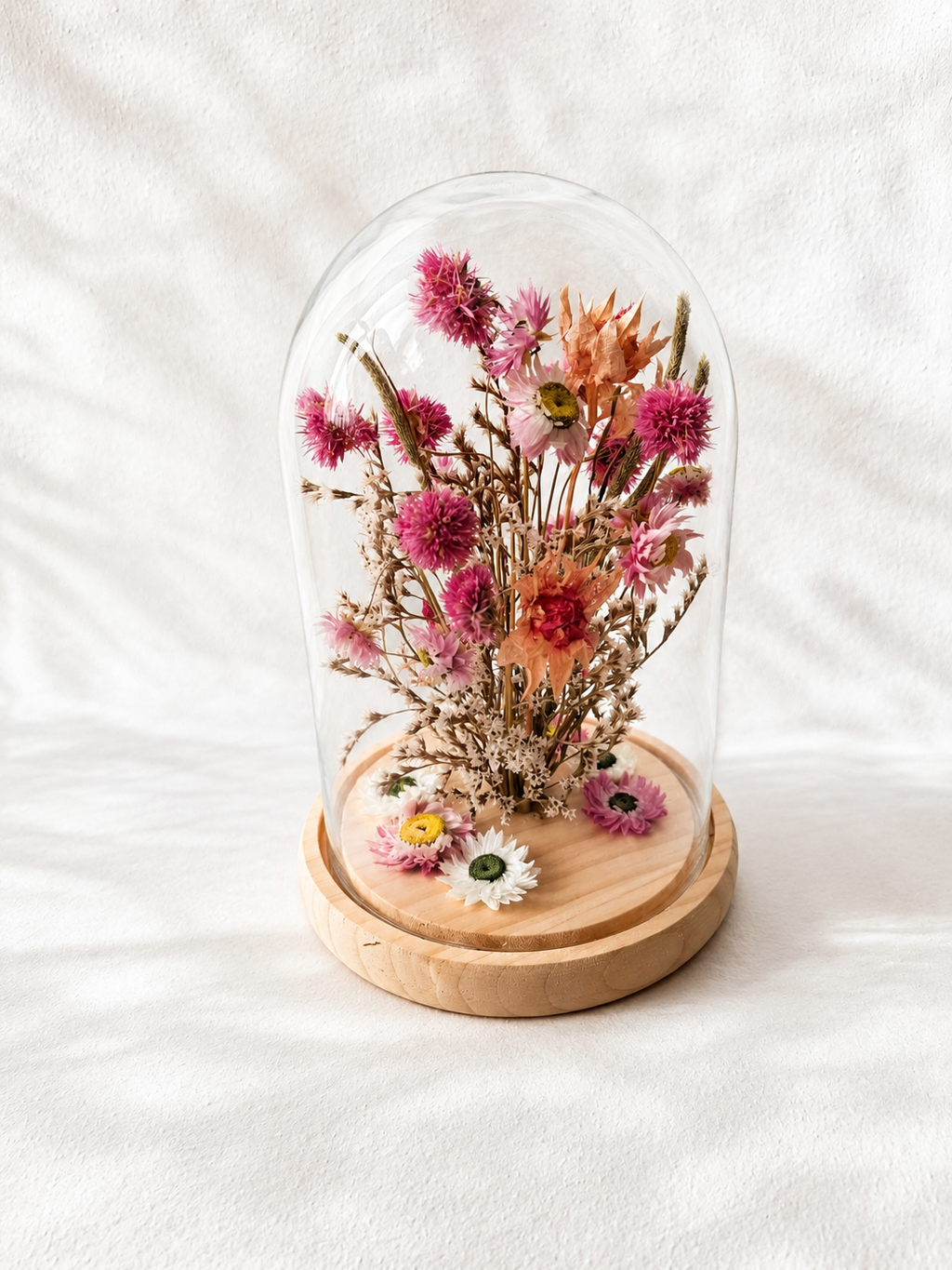Pink Botanical Glass Dome