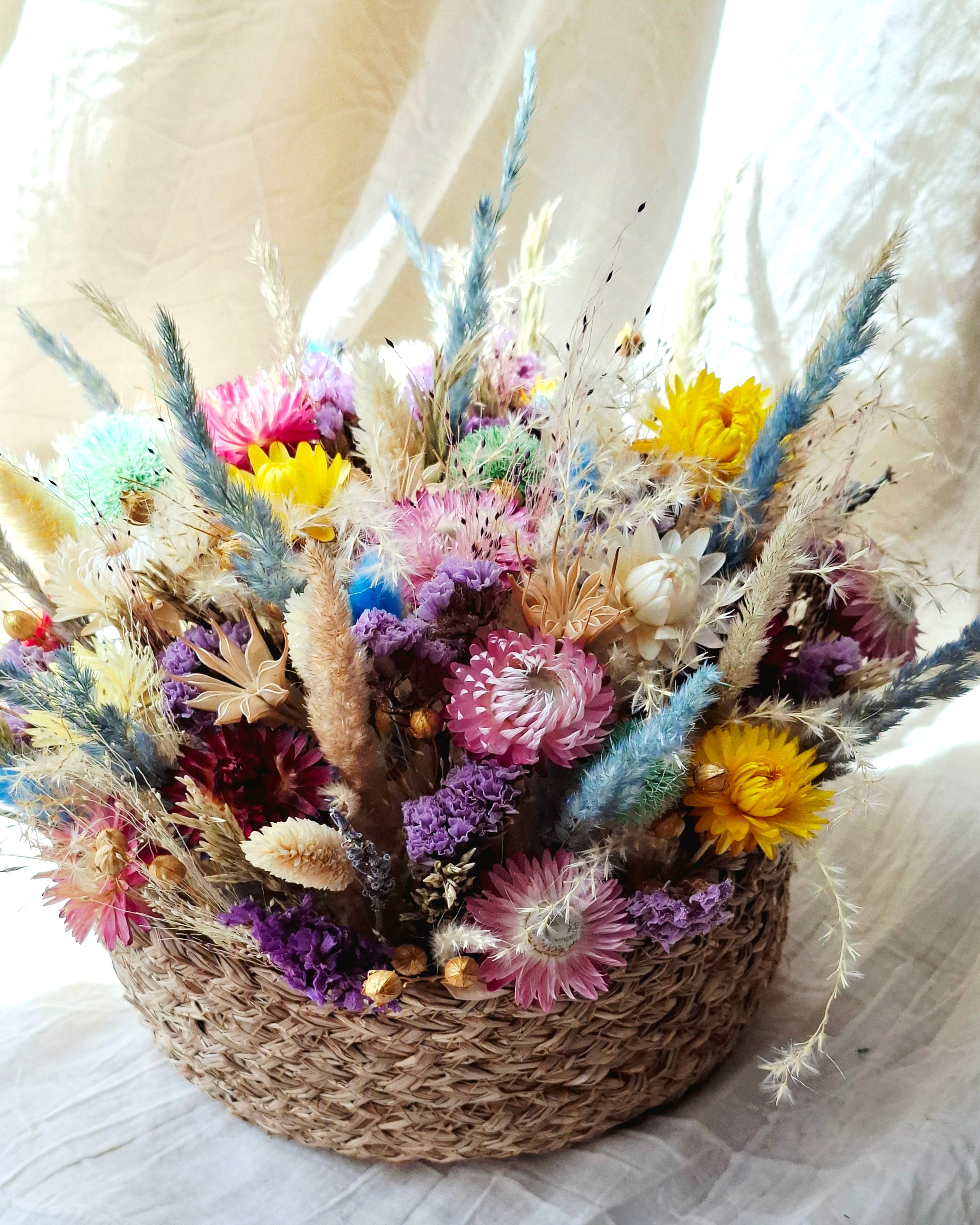 Dried Flower Basket Arrangement