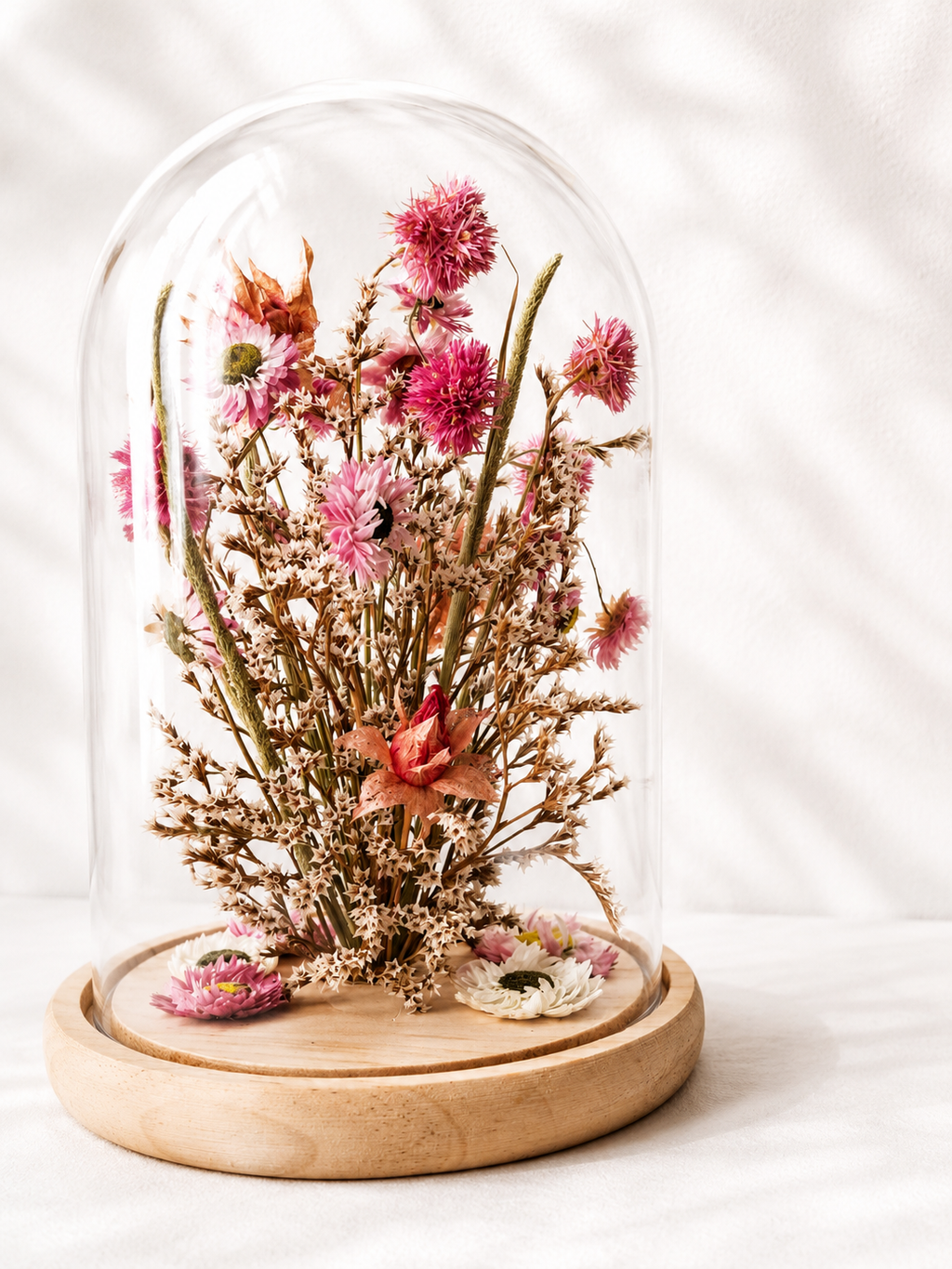 Pink Botanical Glass Dome