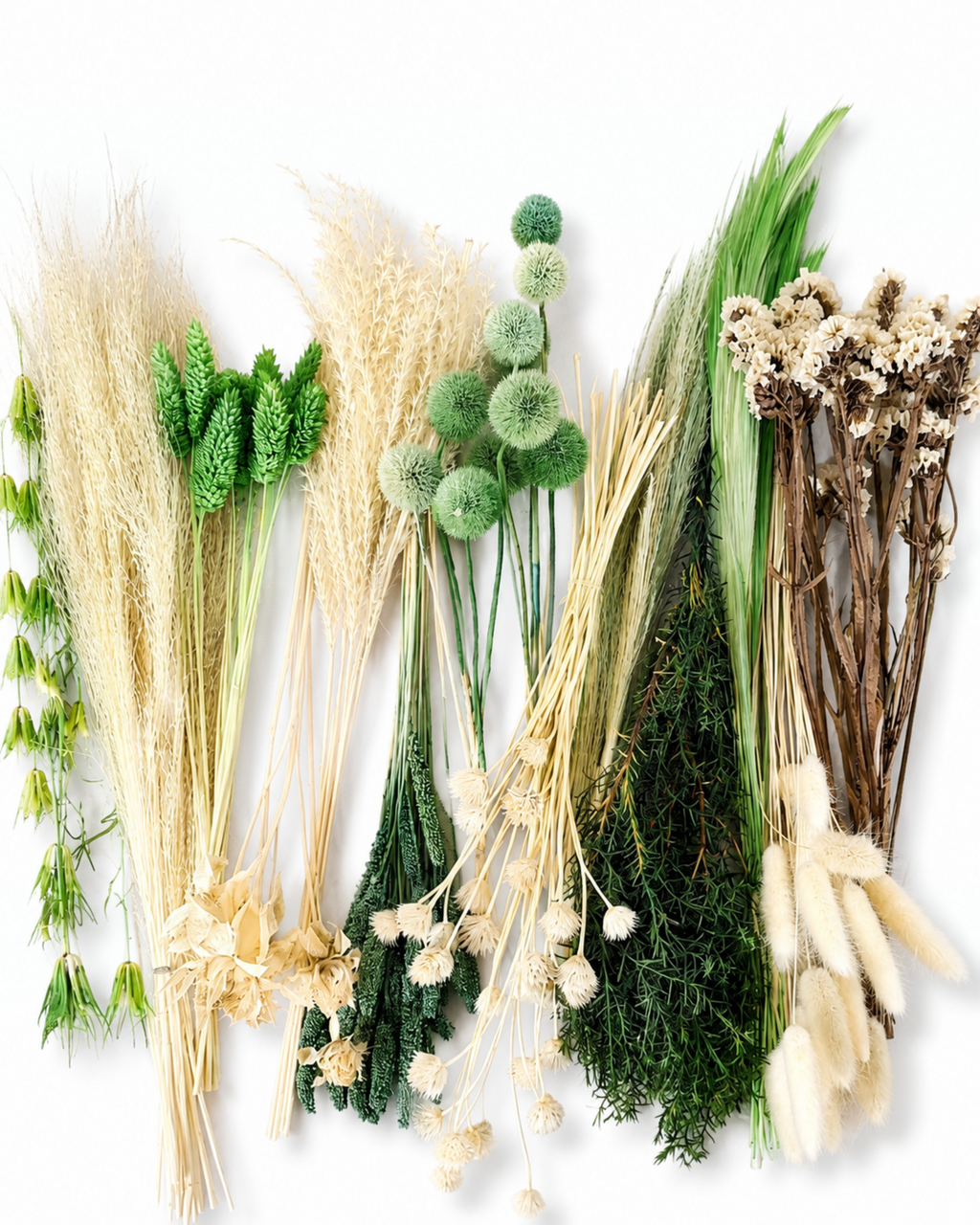 White & Green Dried Flower Craft Box