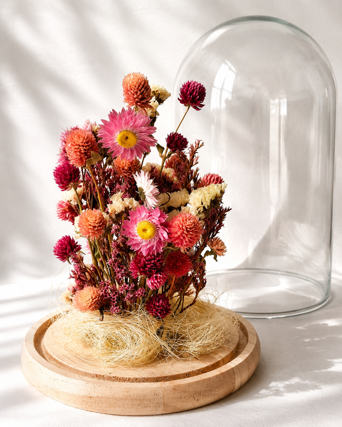 Pink Botanical Glass Dome